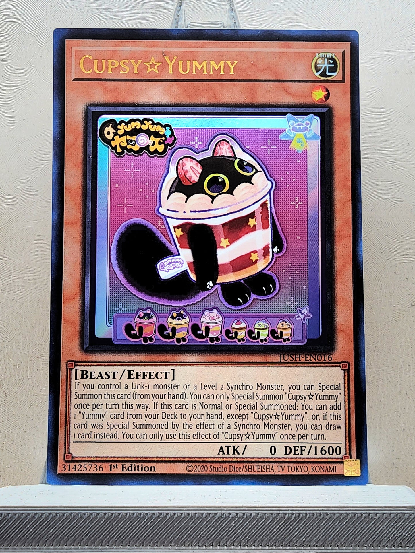 Yugioh! 1x Cupsy☆Yummy (JUSH - Ultra Rare) 1st Edition