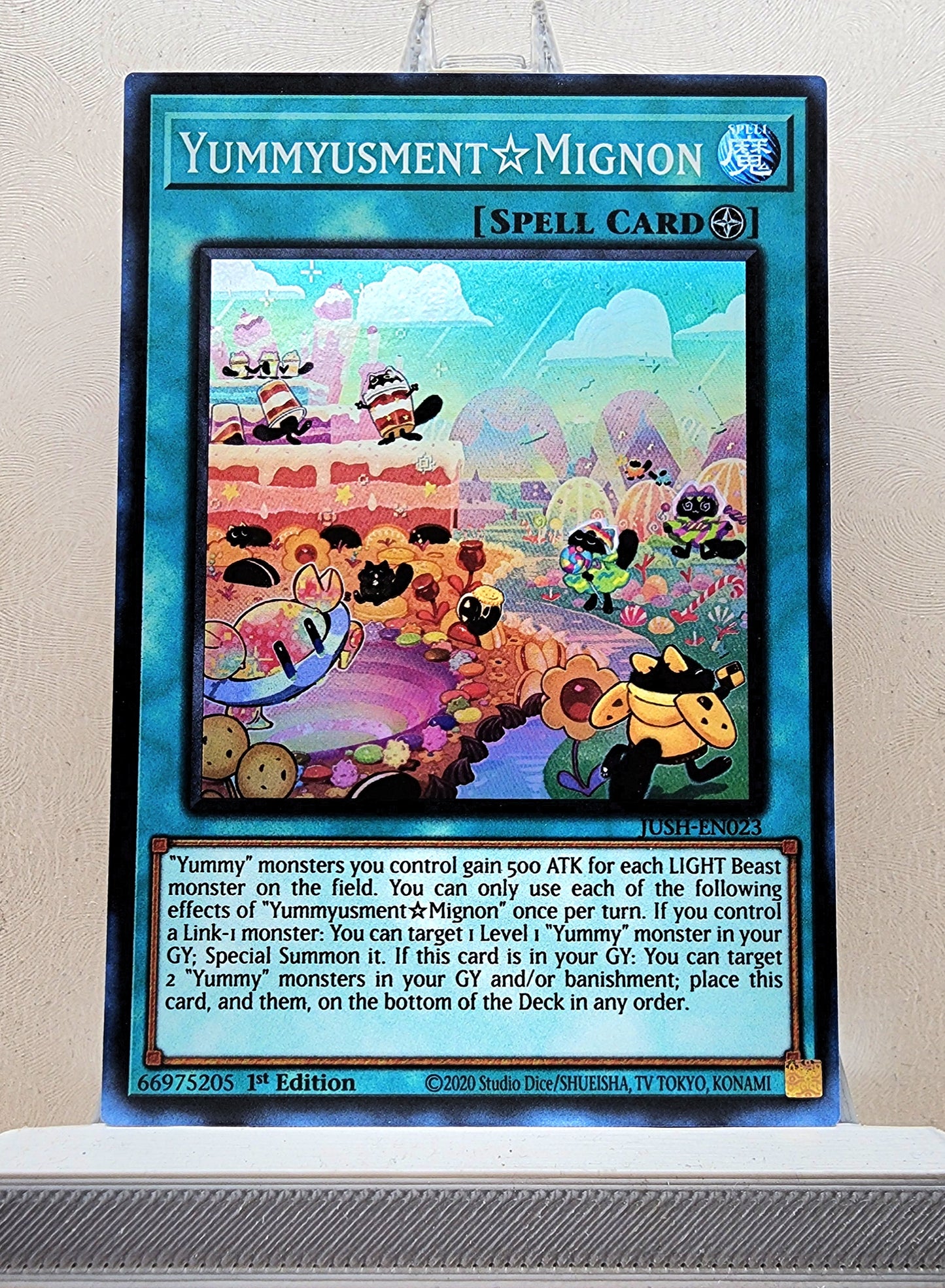 Yugioh! 1x Yummyusment☆Mignon (JUSH - Super Rare) 1st Edition