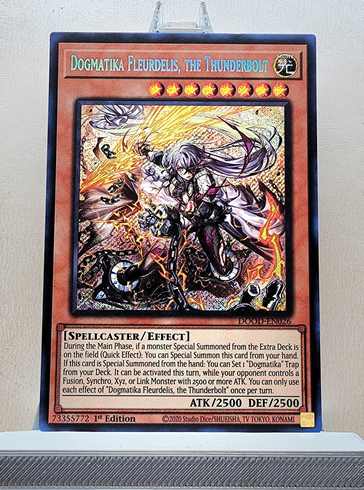 Yugioh! 1x Dogmatika Fleurdelis, the Thunderbolt (DOOD - Secret Rare) 1st Edition