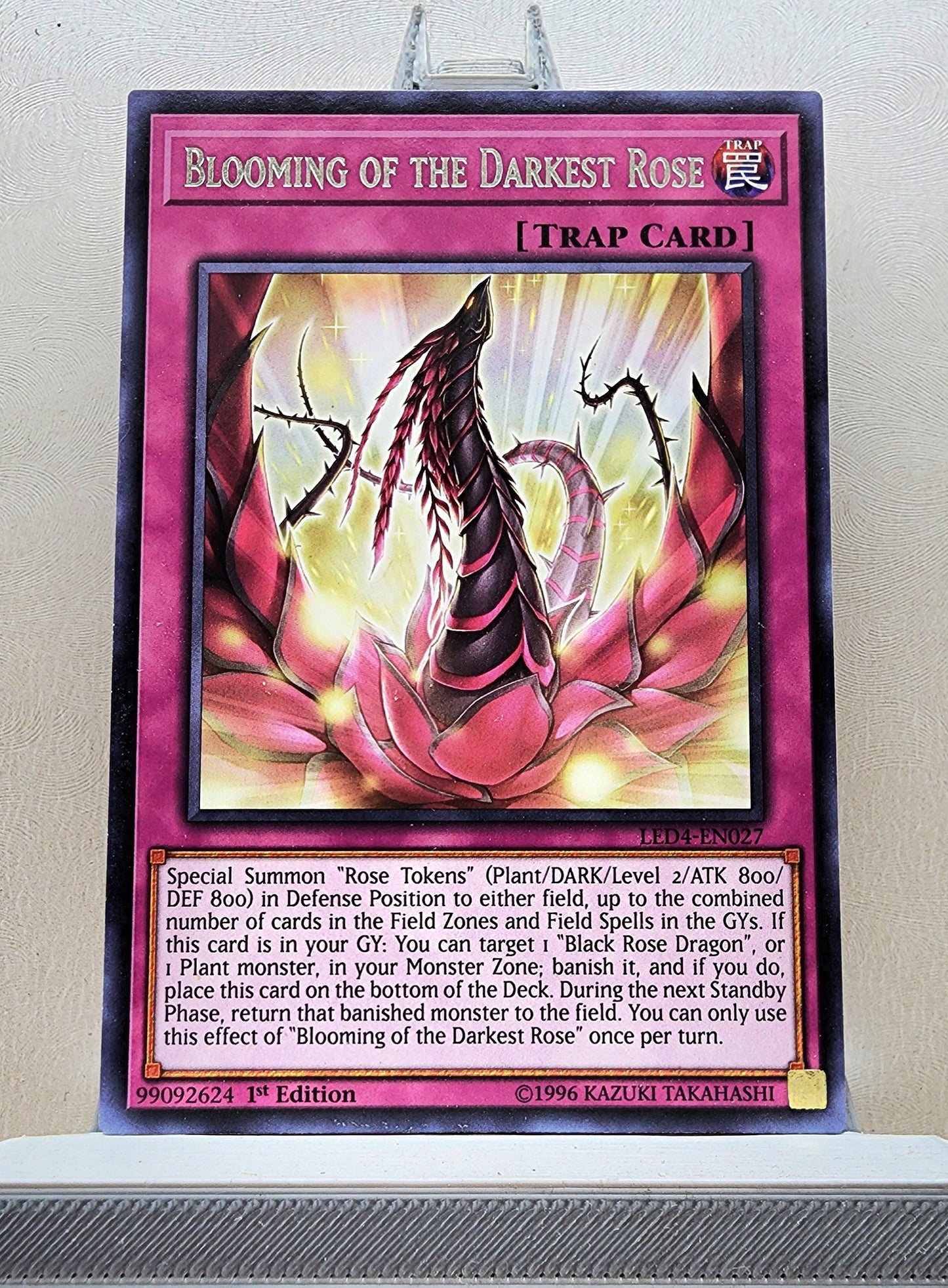 Yugioh! 1x Blooming of the Darkest Rose (LED4 - Rare) 1st Edition