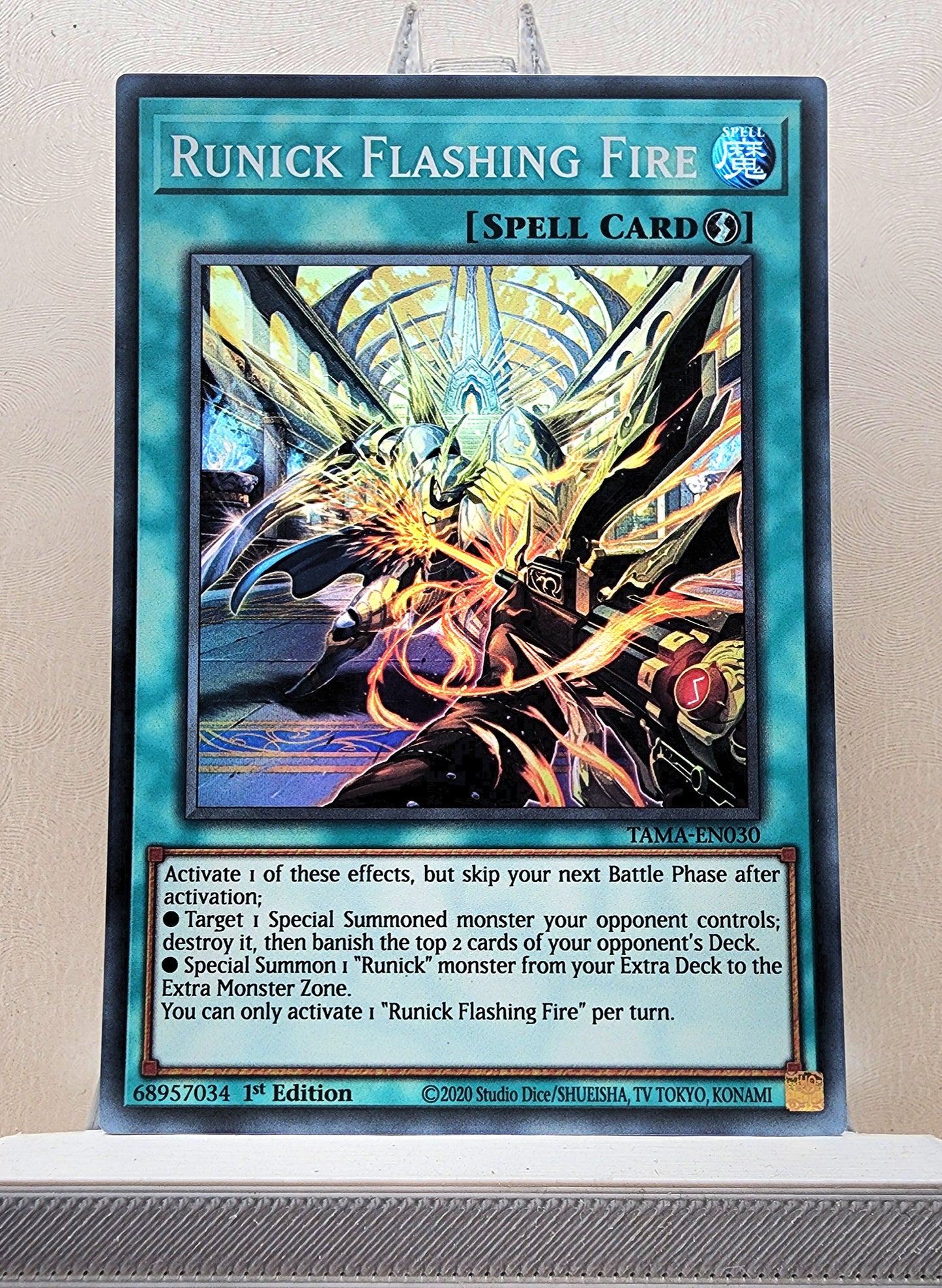 Yugioh! 1x Runick Flashing Fire (TAMA - Super Rare) 1st Edition