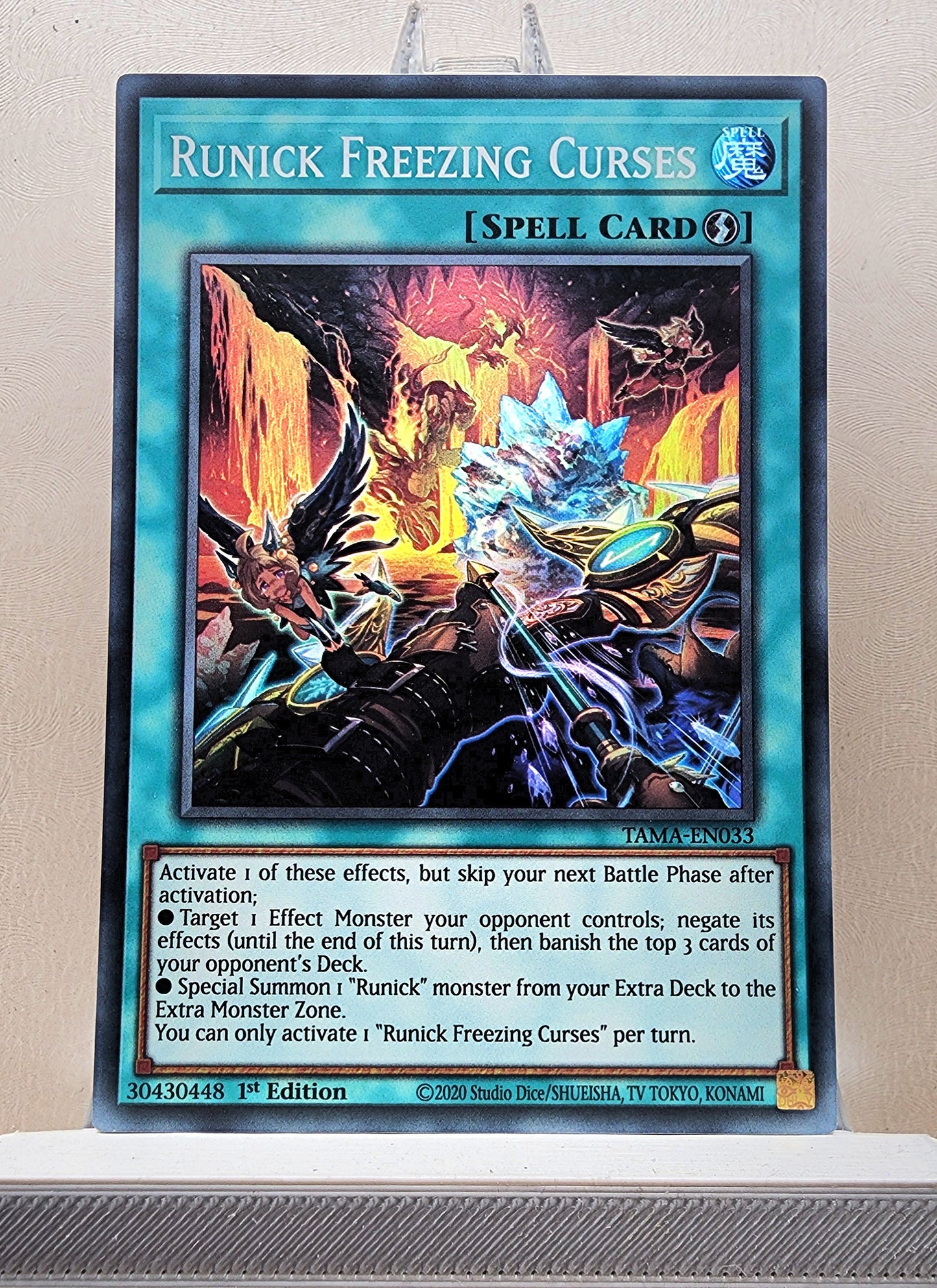 Yugioh! 1x Runick Freezing Curses (TAMA - Super Rare) 1st Edition