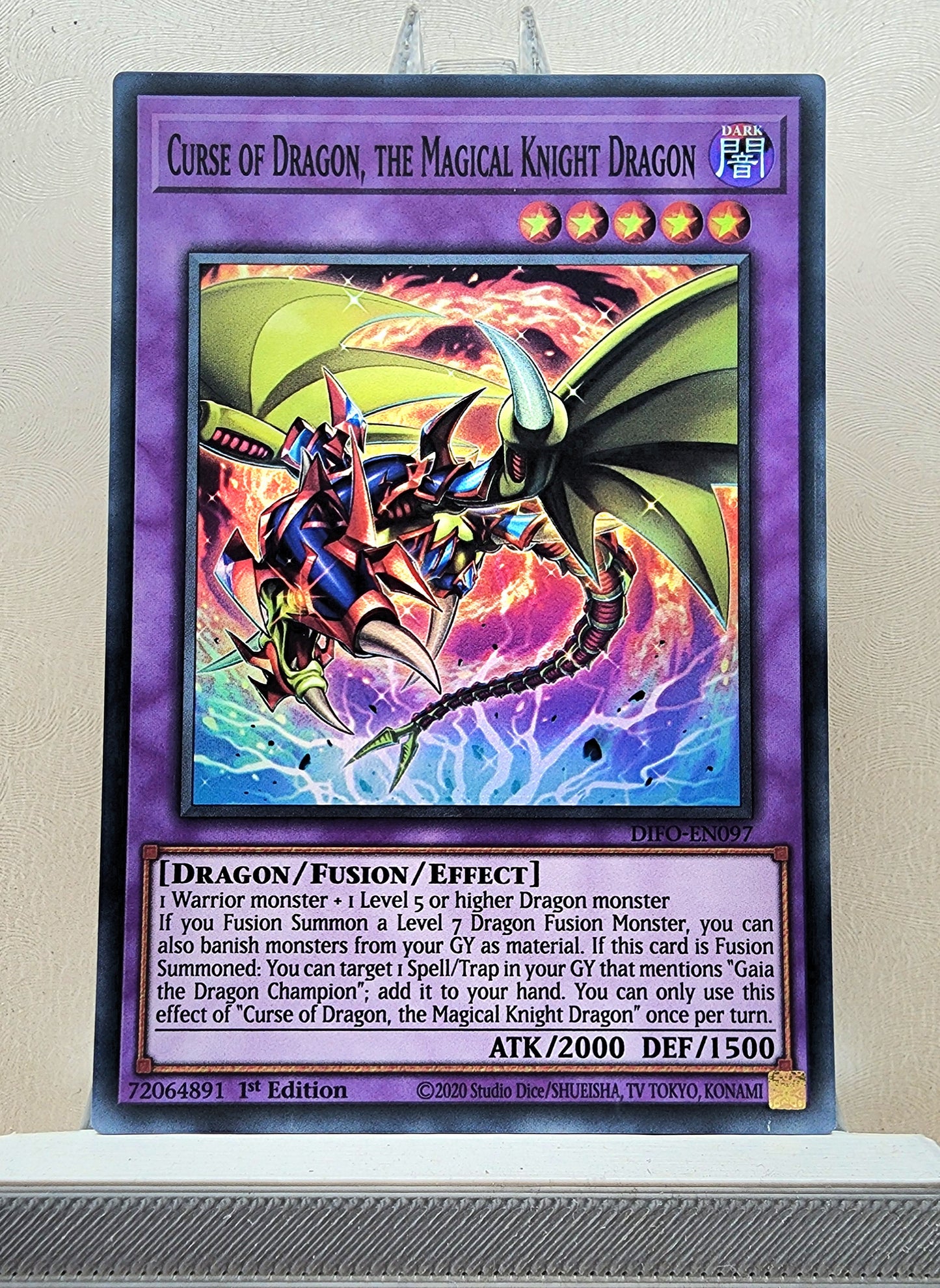 Yugioh! 1x Curse of Dragon, the Magical Knight Dragon (DIFO - Super Rare) 1st Edition