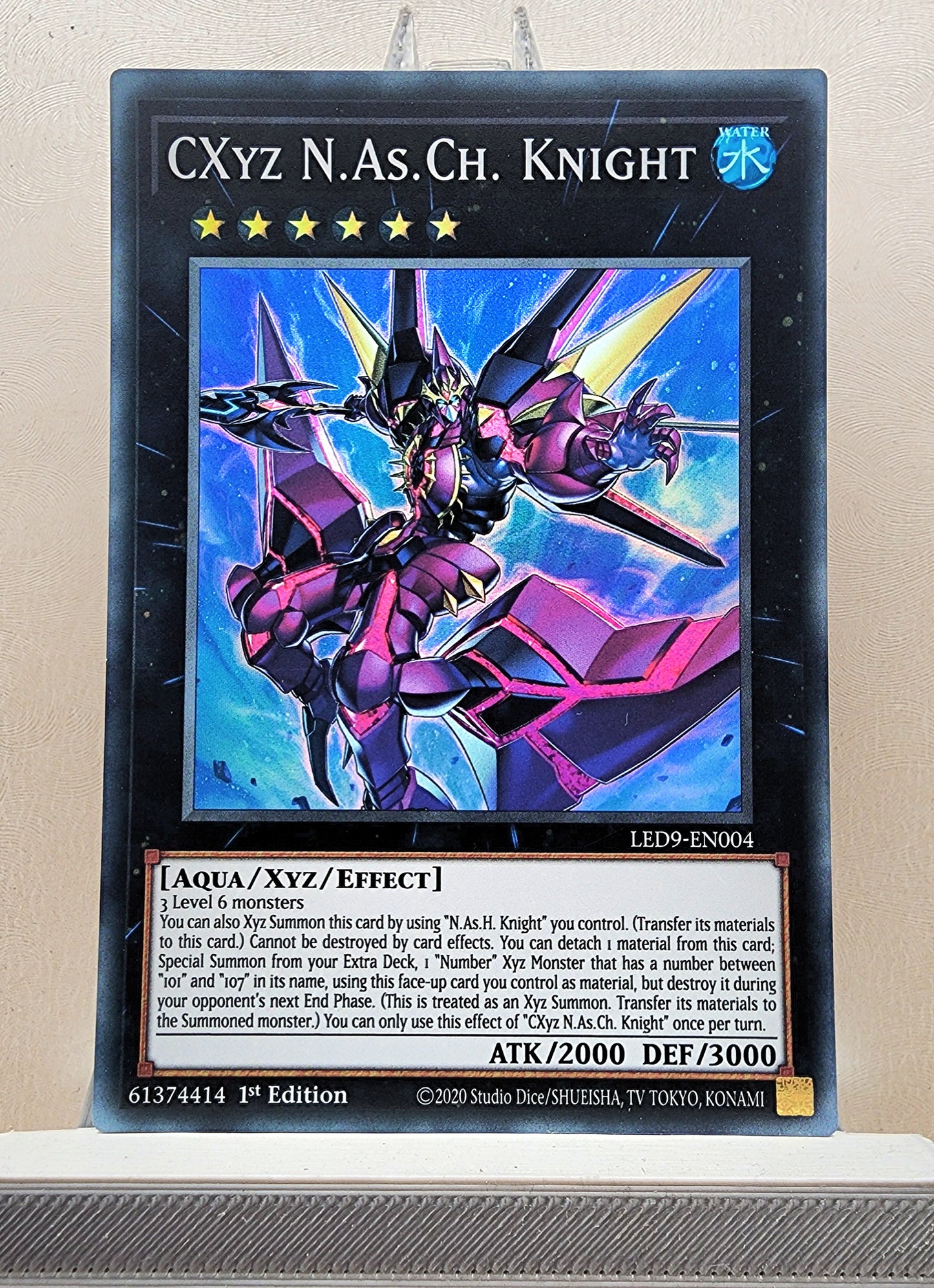 Yugioh! 1x CXyz N.As.Ch. Knight (LED9 - Super Rare) 1st Edition