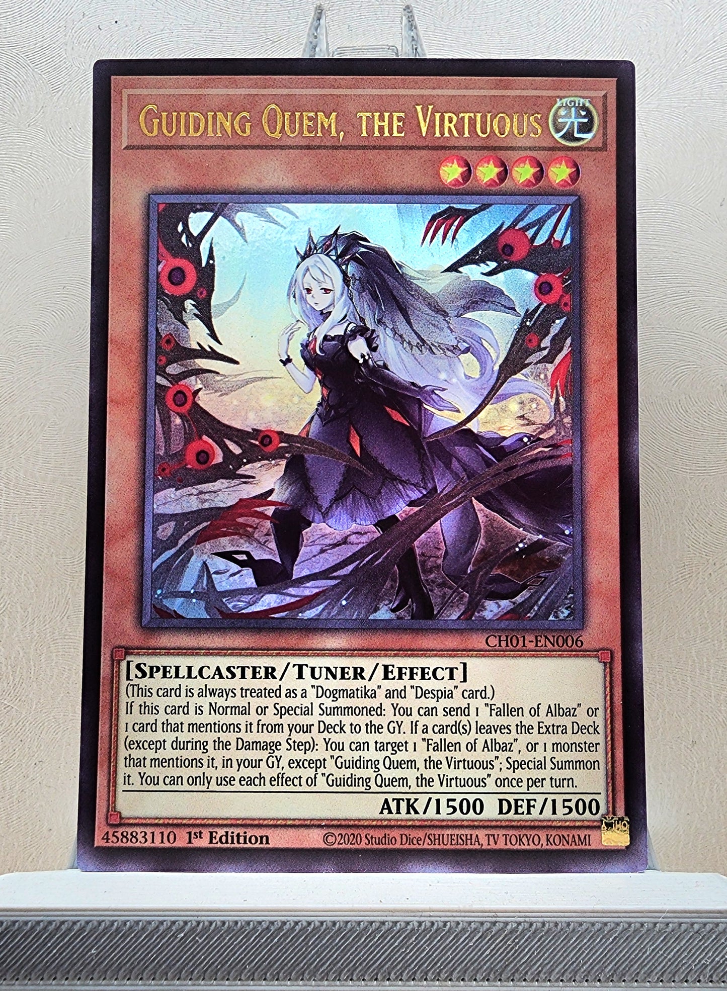 Yugioh! 1x Guiding Quem, the Virtuous (CH01 - Ultra Rare) 1st Edition