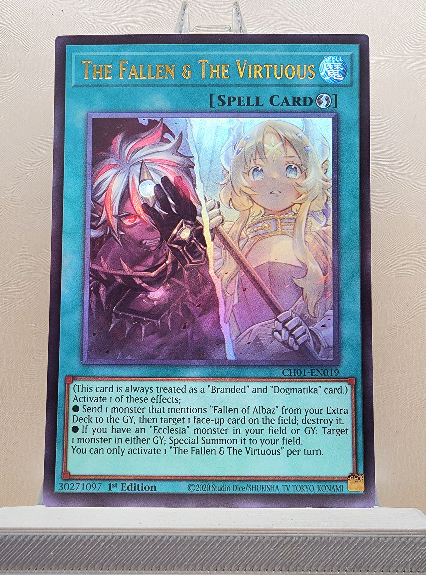 Yugioh! 1x The Fallen & The Virtuous (CH01 - Ultra Rare) 1st Edition