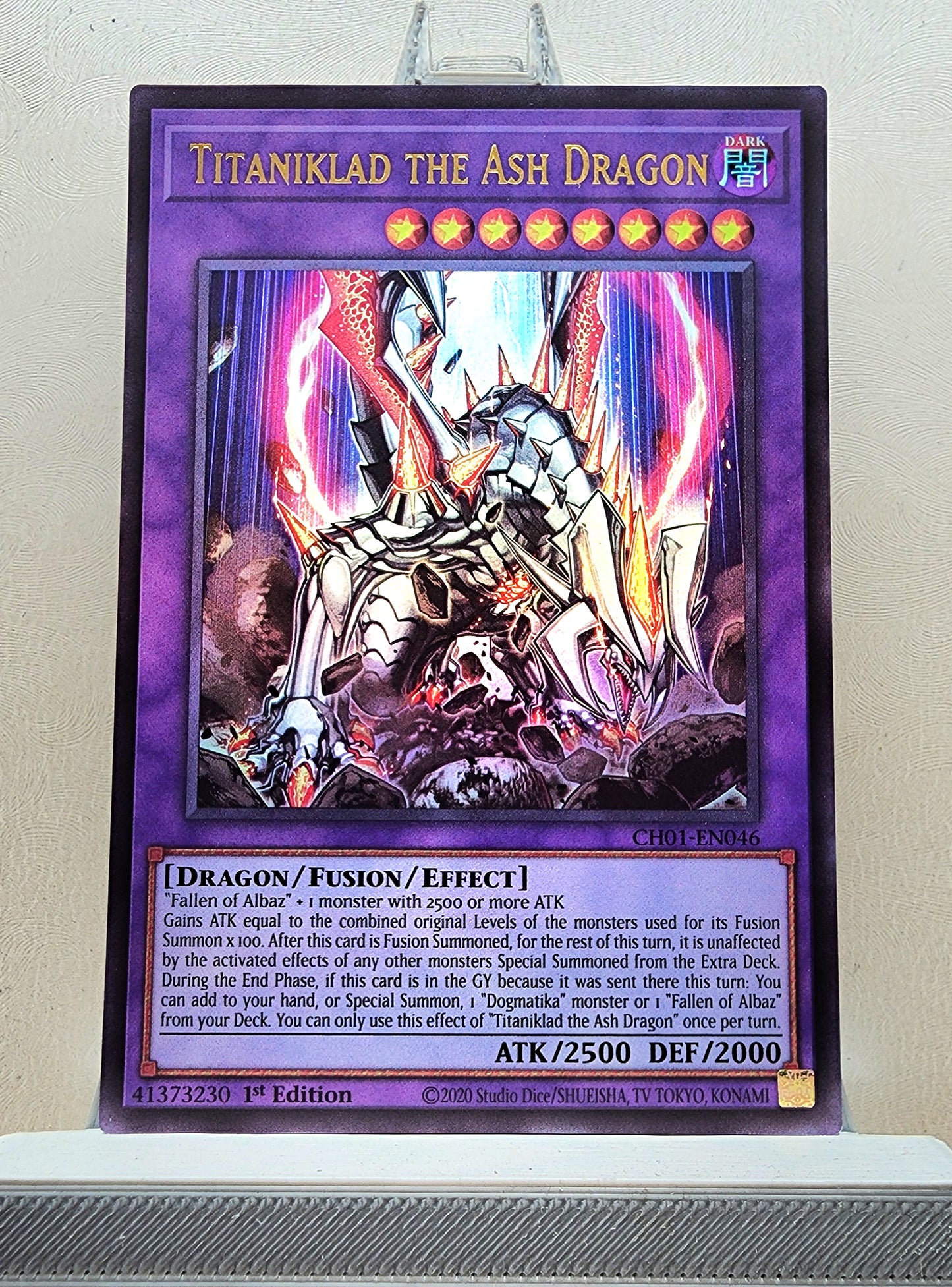 Yugioh! 1x Titaniklad the Ash Dragon (CH01 - Ultra Rare) 1st Edition