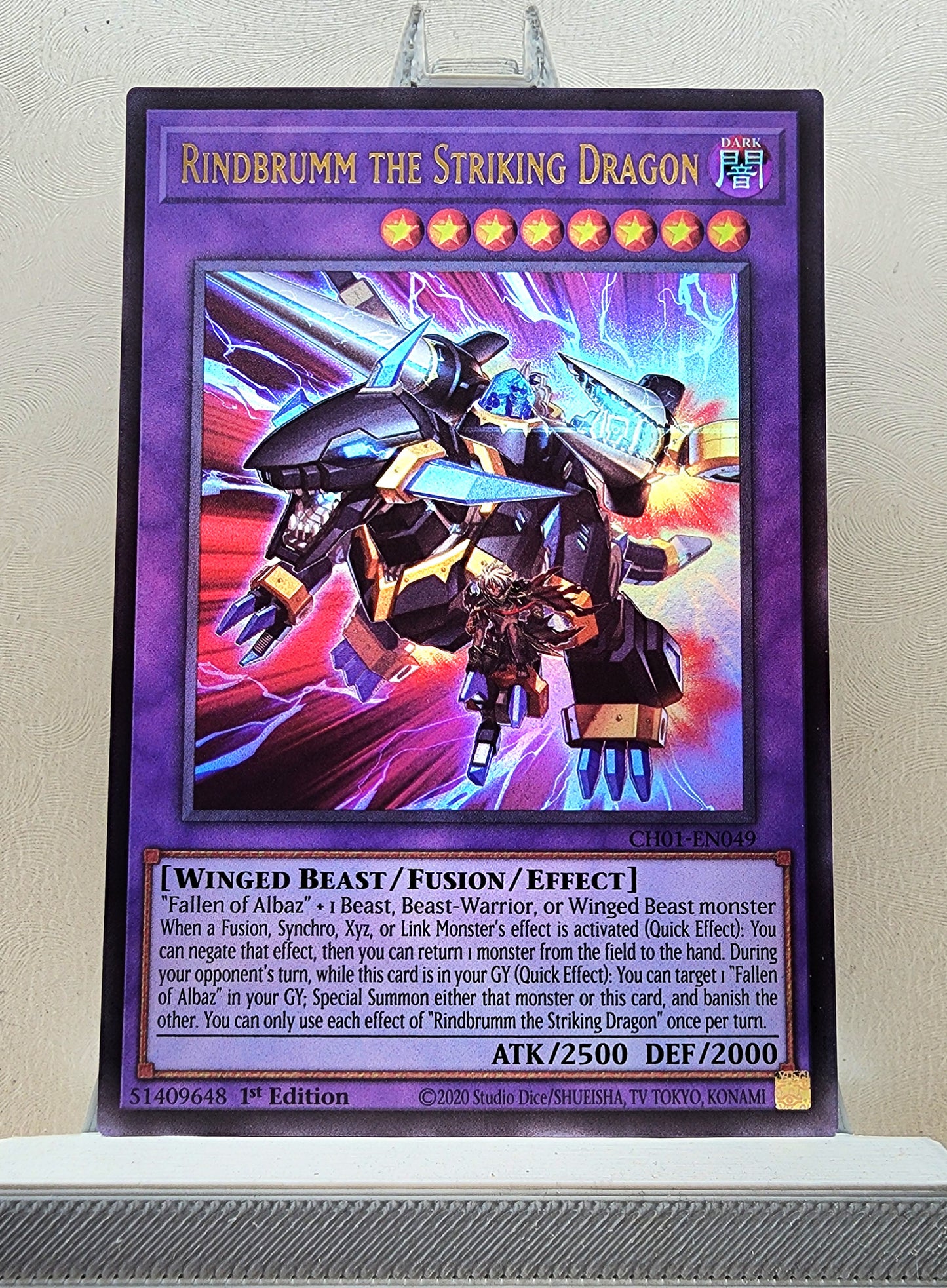 Yugioh! 1x Rindbrumm the Striking Dragon (CH01 - Ultra Rare) 1st Edition