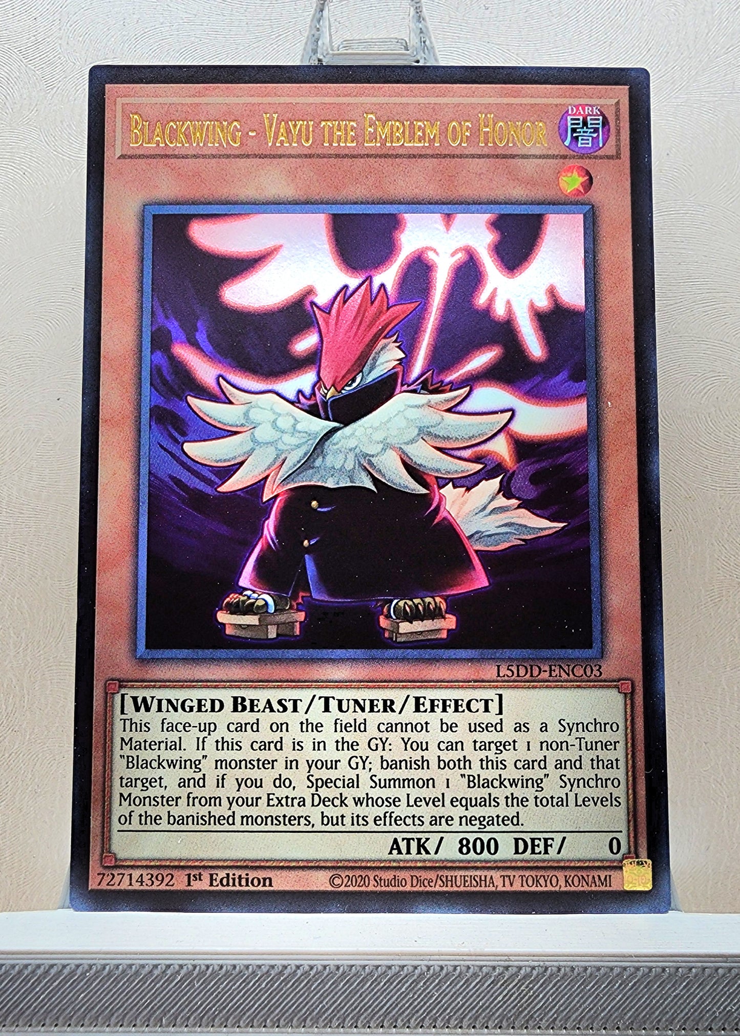 Yugioh! 1x Blackwing - Vayu the Emblem of Honor (L5DD - Ultra Rare) 1st Edition