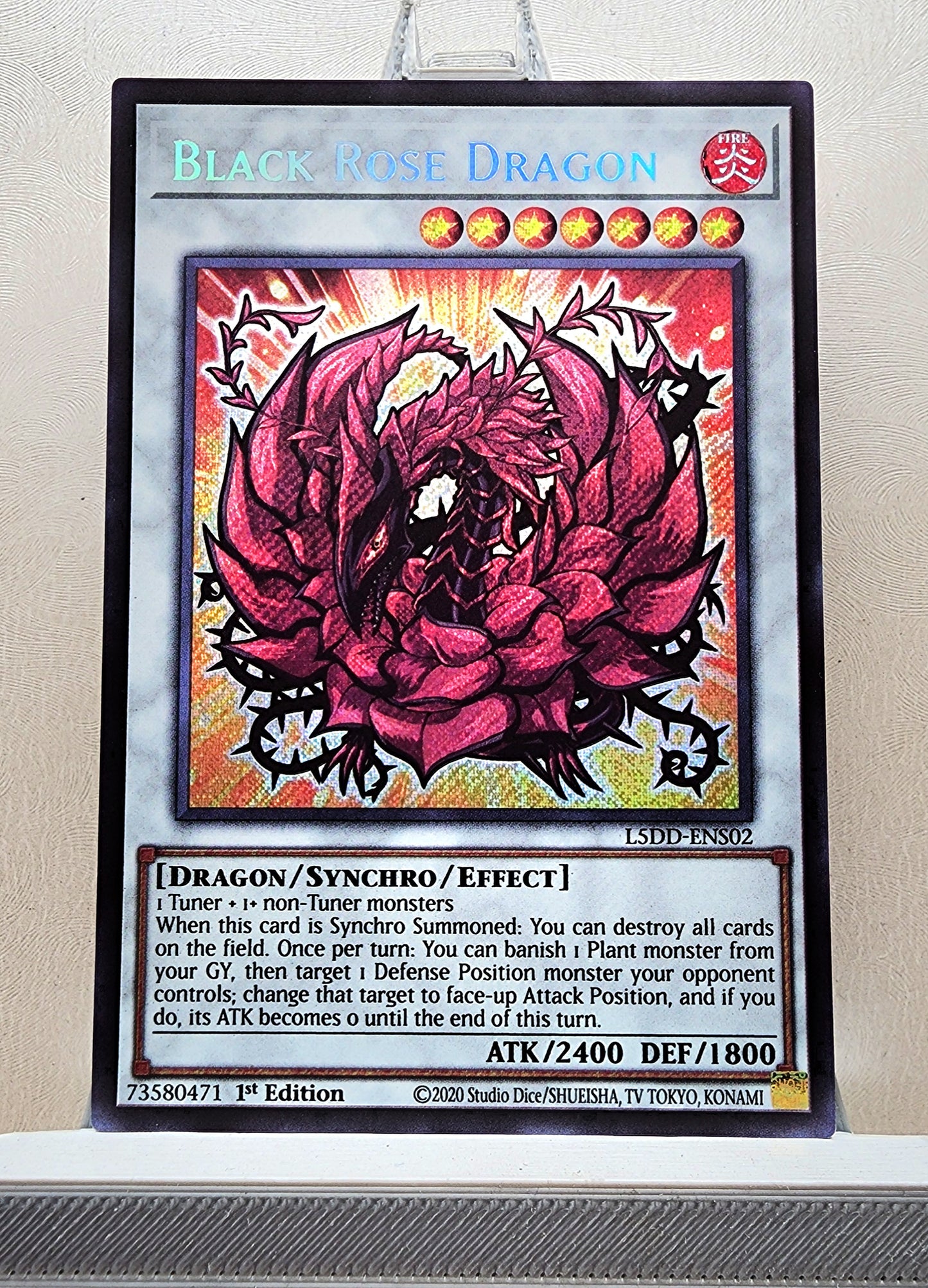 Yugioh! 1x Black Rose Dragon Chibi Artwork (L5DD - Secret Rare) 1st Edition