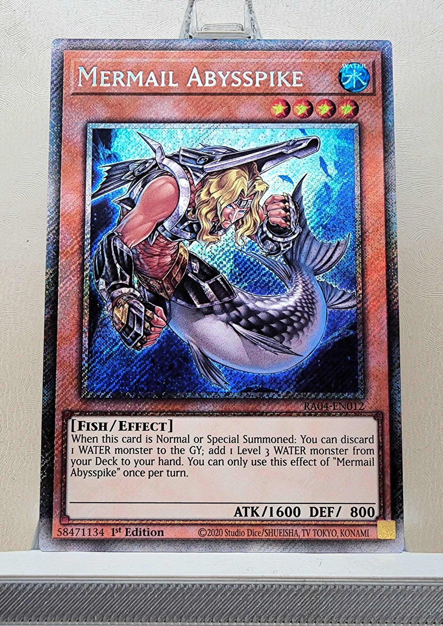 Yugioh! 1x Mermail Abysspike (RA04 - Platinum Secret Rare) 1st Edition