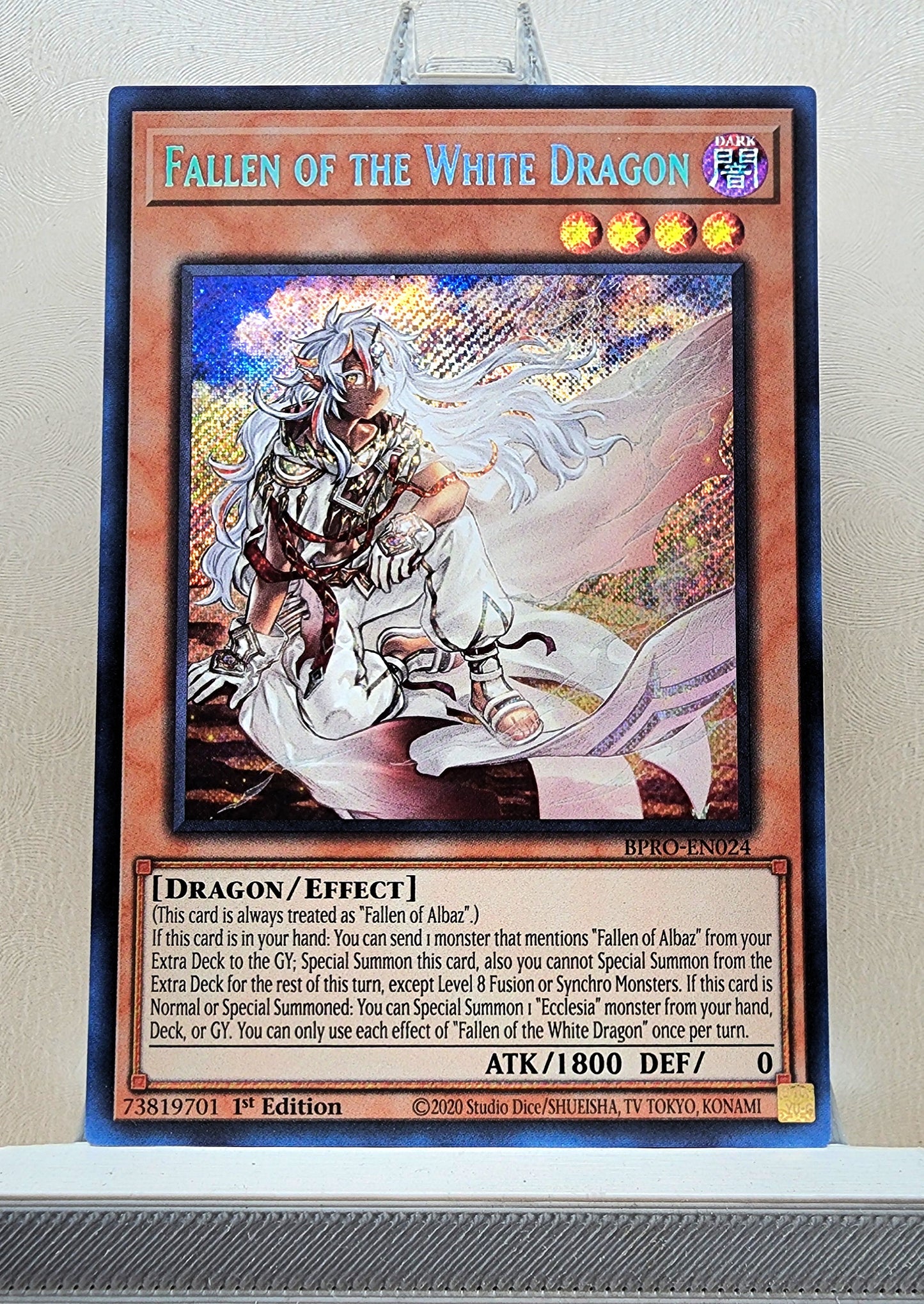 Yugioh! 1x Fallen of the White Dragon (BPRO - Secret Rare) 1st Edition