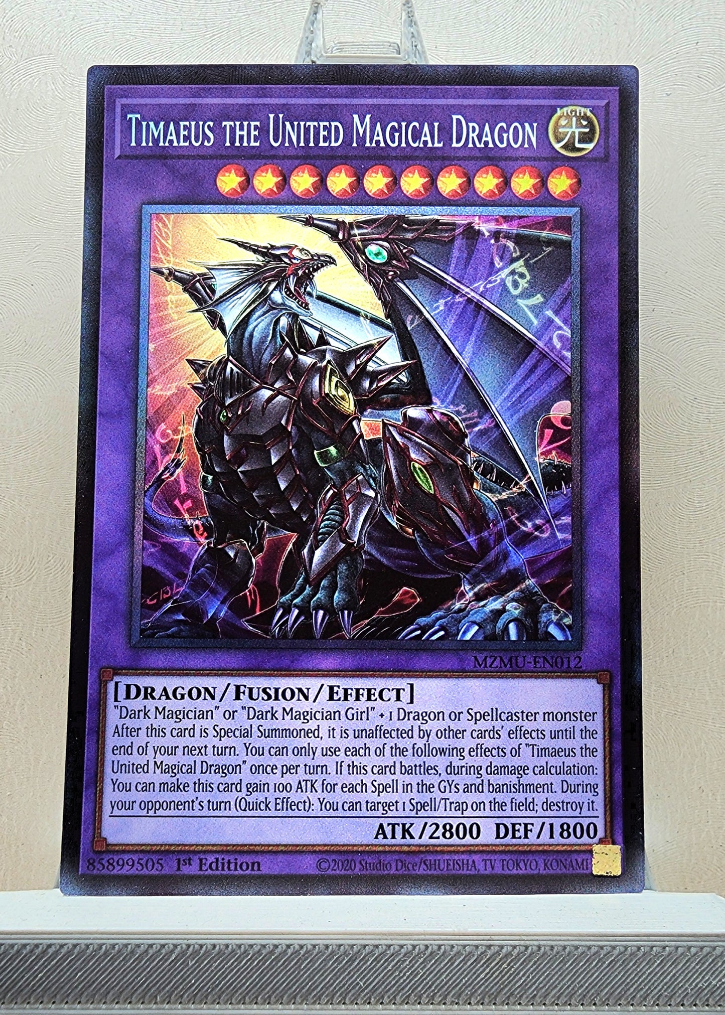 Yugioh! 1x Timaeus the United Magical Dragon (MZMU - Collectors Rare) 1st Edition