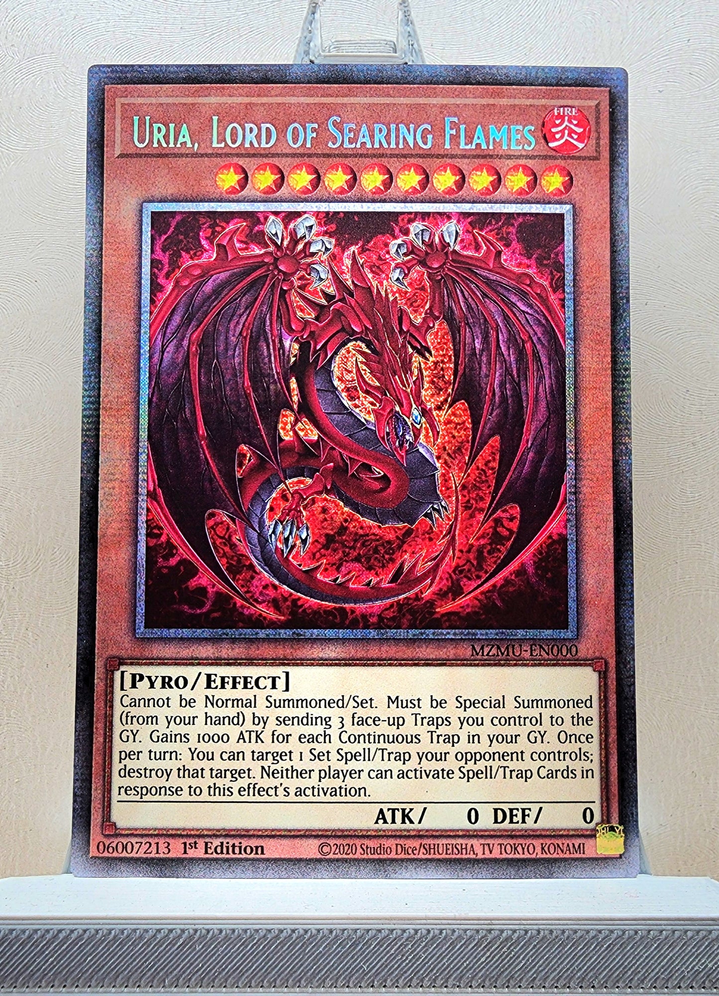 Yugioh! 1x Uria, Lord of Searing Flames New Art (MZMU - Starlight Rare) 1st Edition