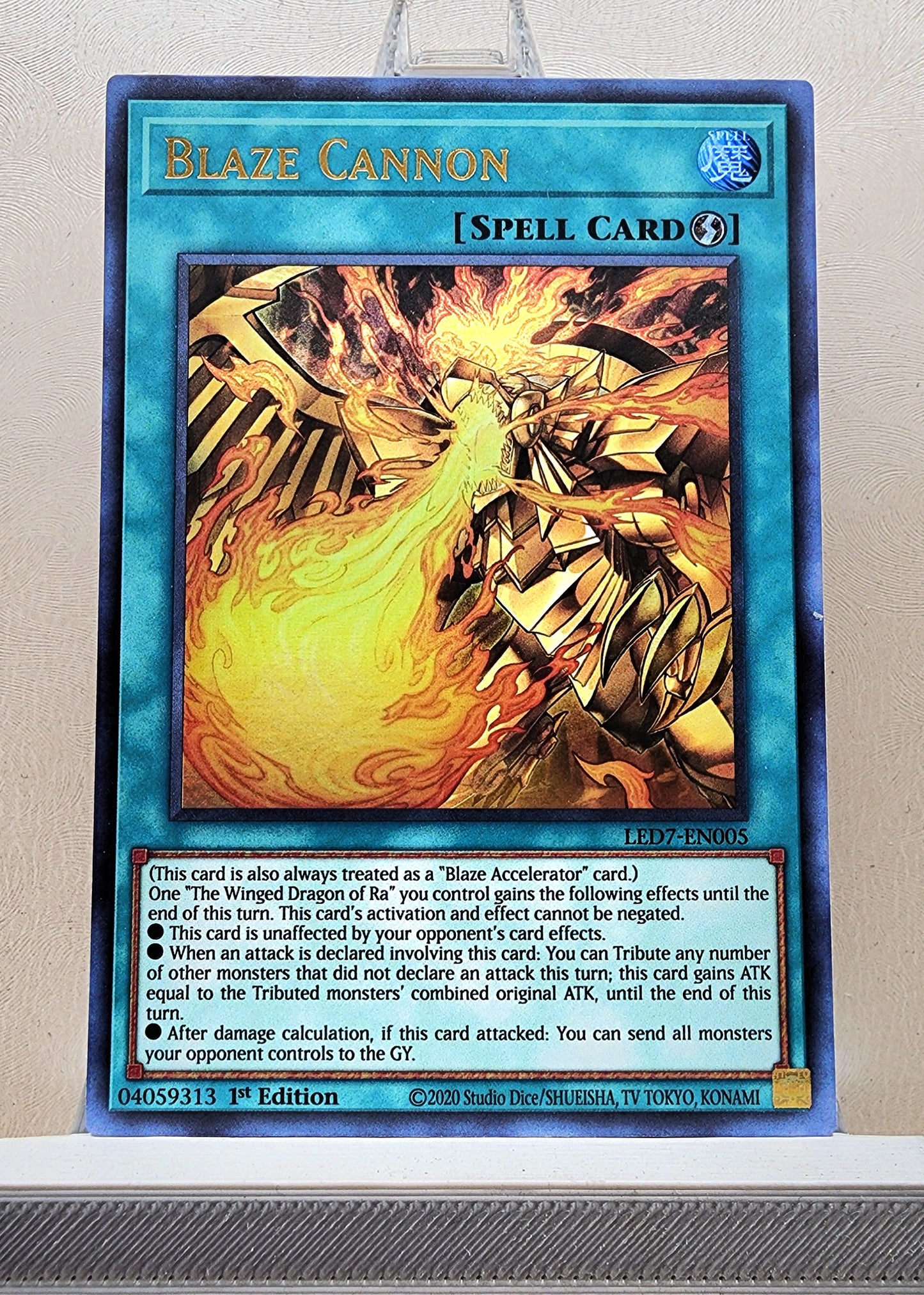 Yugioh! 1x Blaze Cannon (LED7 - Ultra Rare) 1st Edition