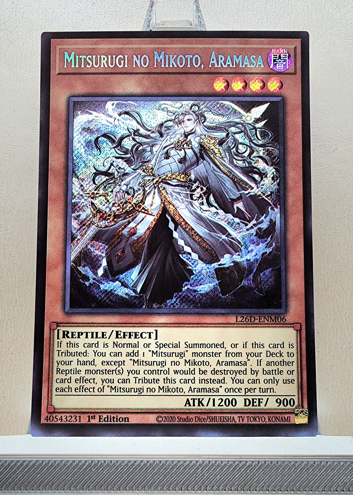 Yugioh! 1x Mitsurugi no Mikoto, Aramasa (L26D - Secret Rare) 1st Edition