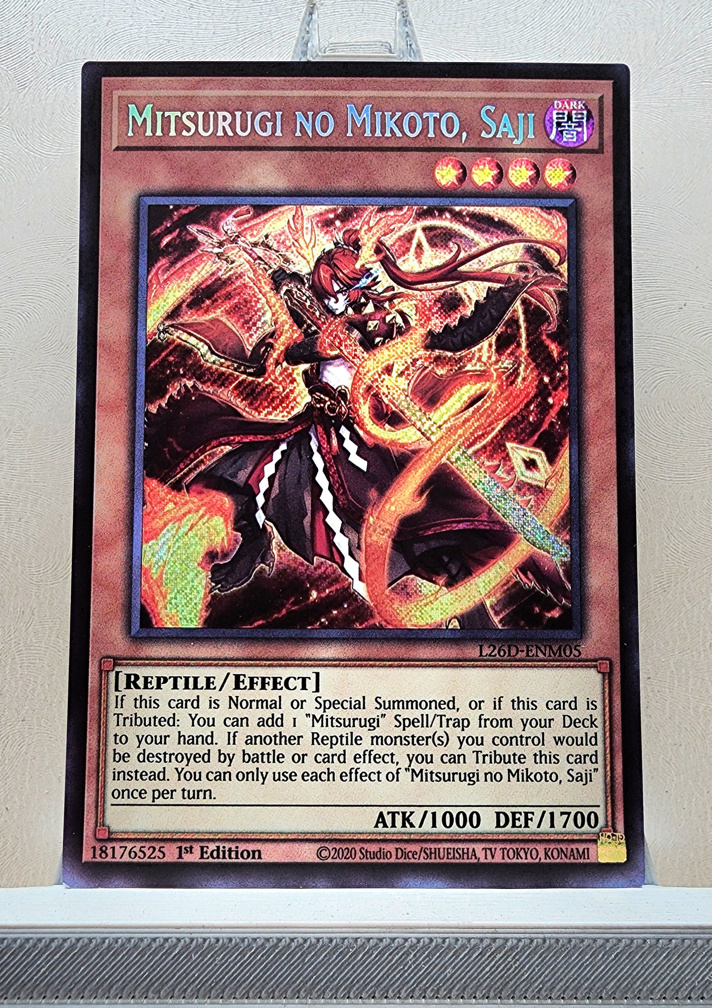 Yugioh! 1x Mitsurugi no Mikoto, Saji (L26D - Secret Rare) 1st Edition