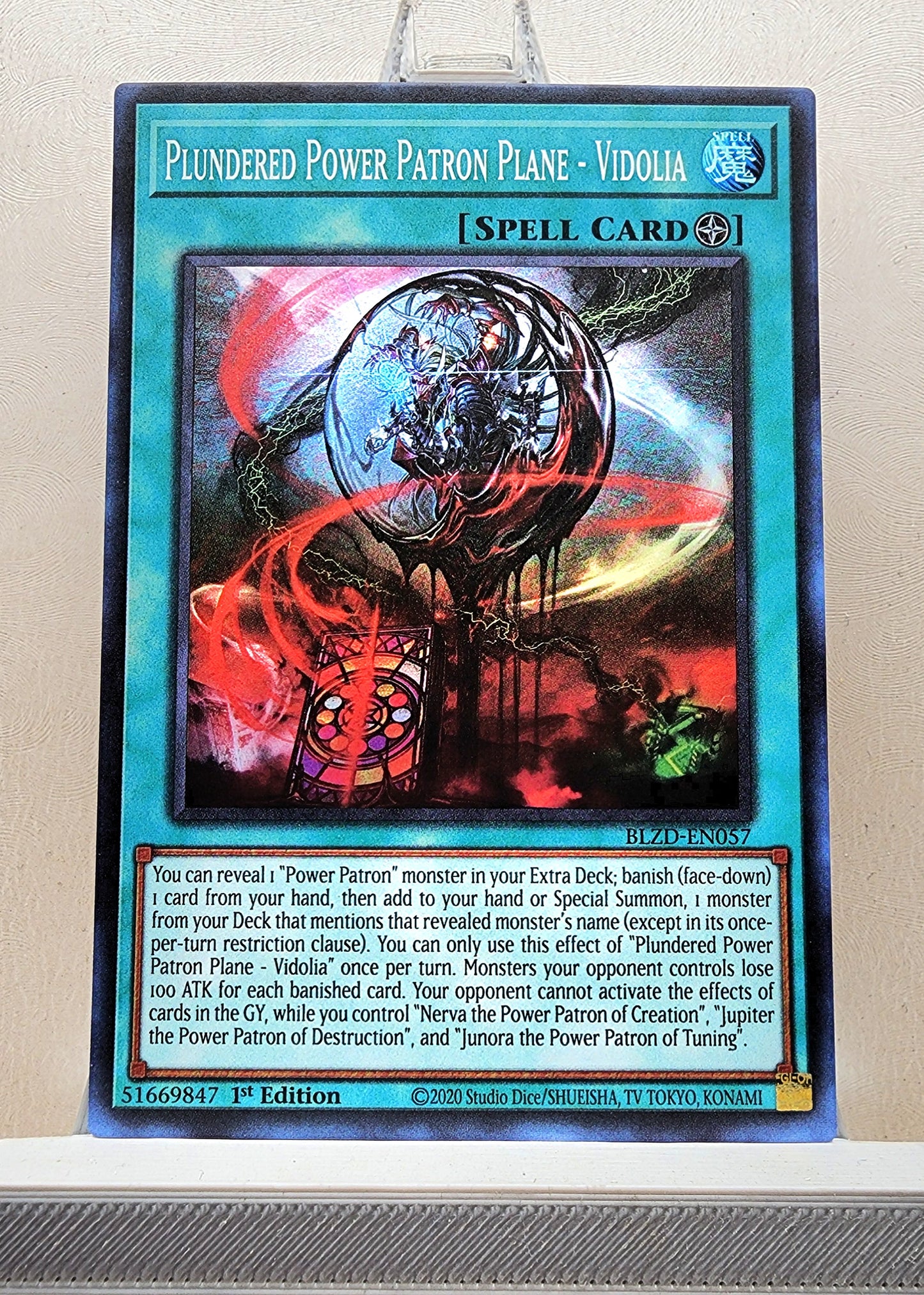 Yugioh! 1x Plundered Power Patron Plane - Vidolia (BLZD - Super Rare) 1st Edition