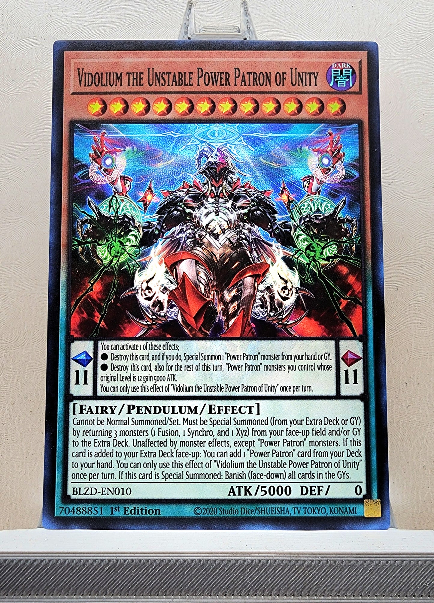 Yugioh! 1x Vidolium the Unstable Power Patron of Unity (BLZD - Super Rare) 1st Edition