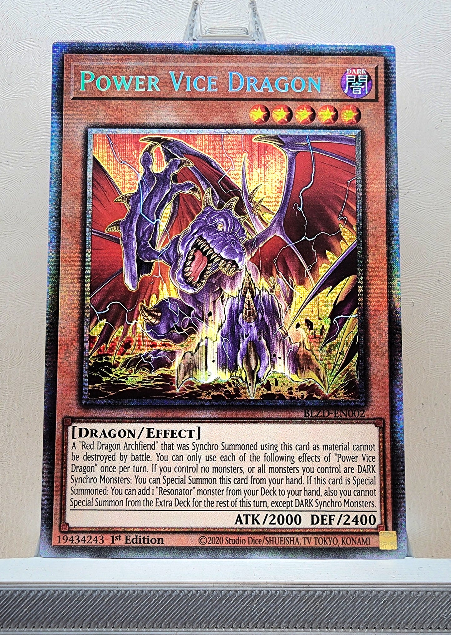 Yugioh! 1x Power Vice Dragon (BLZD - Starlight Rare) 1st Edition
