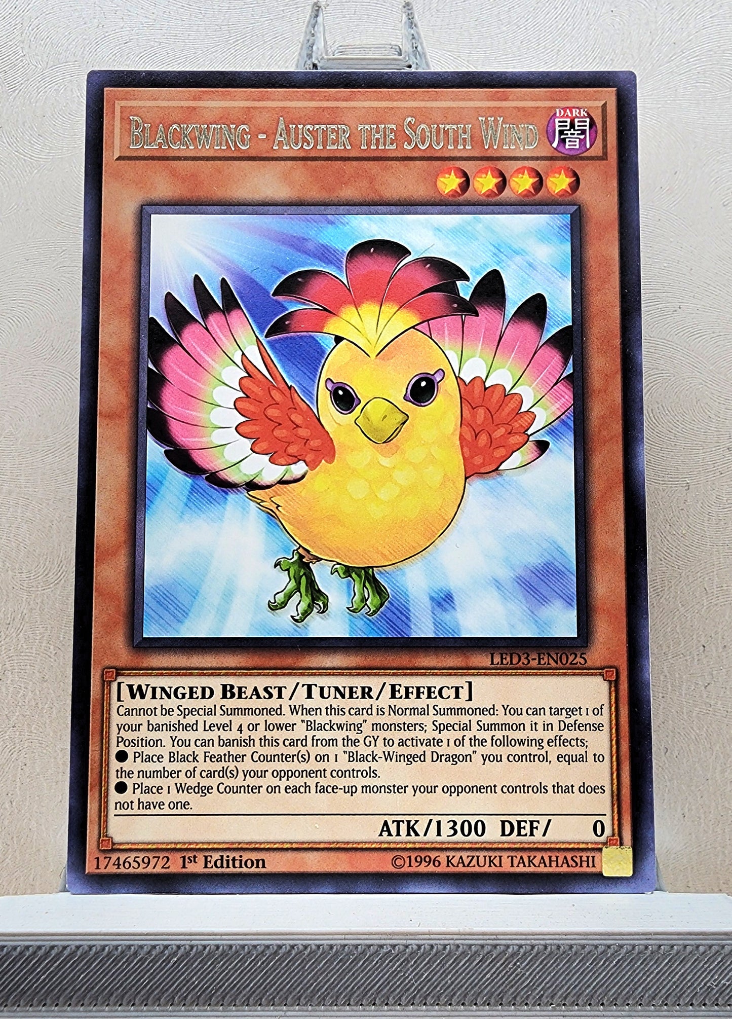 Yugioh! 1x Blackwing - Auster the South Wind (LED3 - Rare) 1st Edition