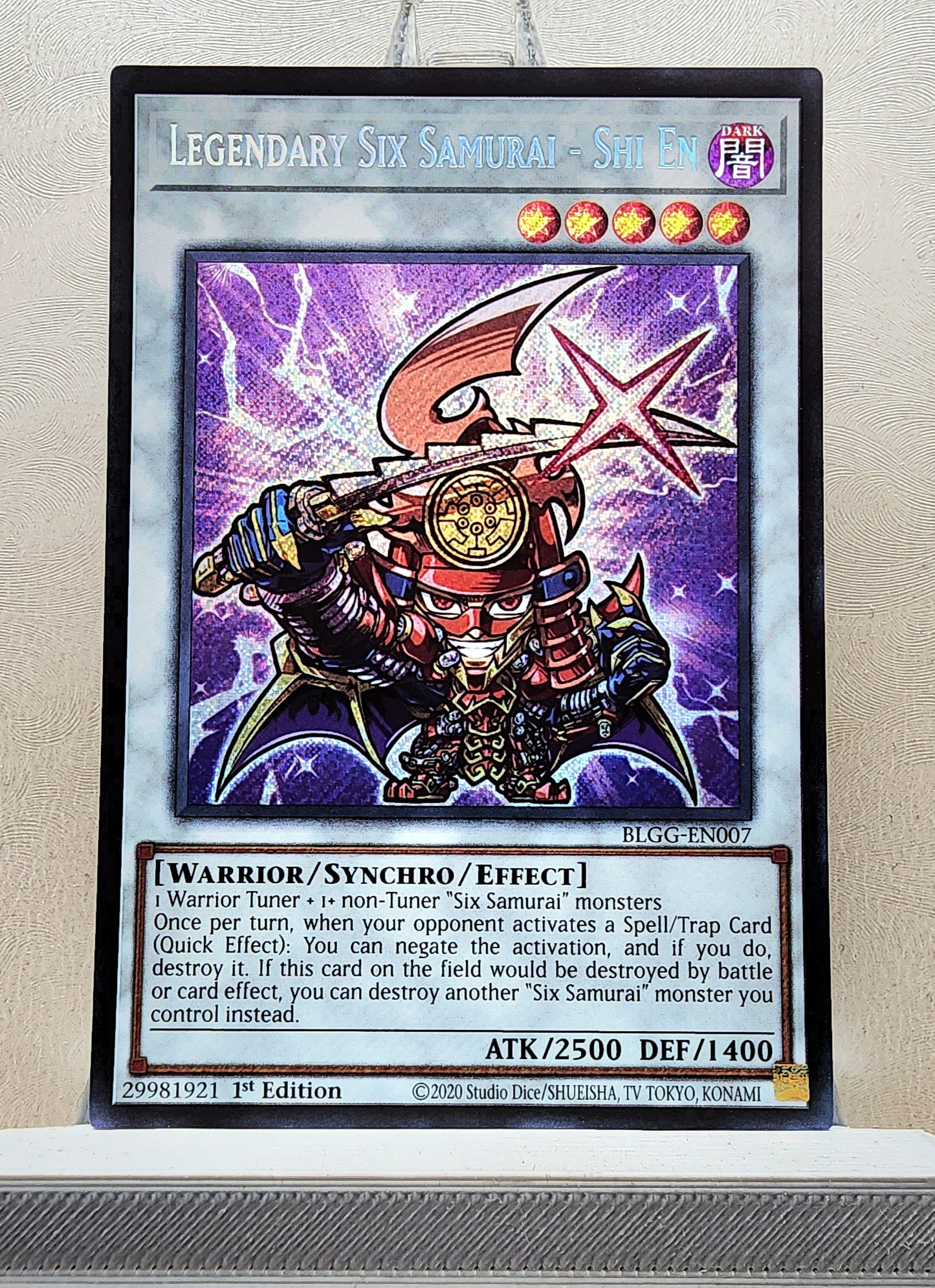 Yugioh! 1x Legendary Six Samurai - Shi En Chibi Artwork (BLGG - Secret Rare) 1st Edition