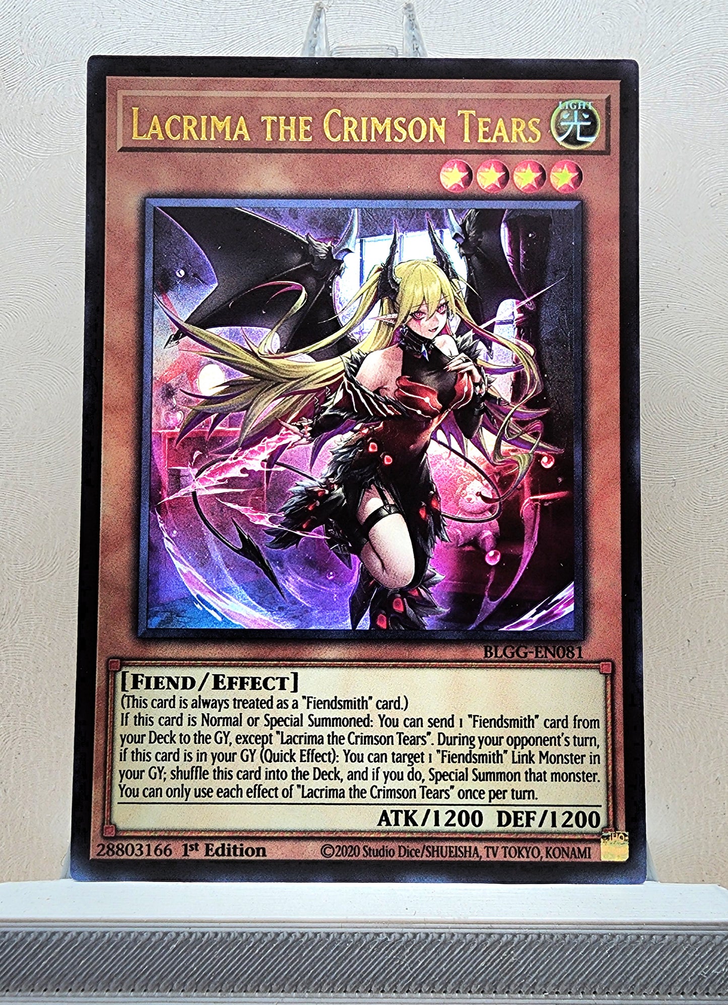 Yugioh! 1x Lacrima the Crimson Tears (BLGG - Ultra Rare) 1st Edition