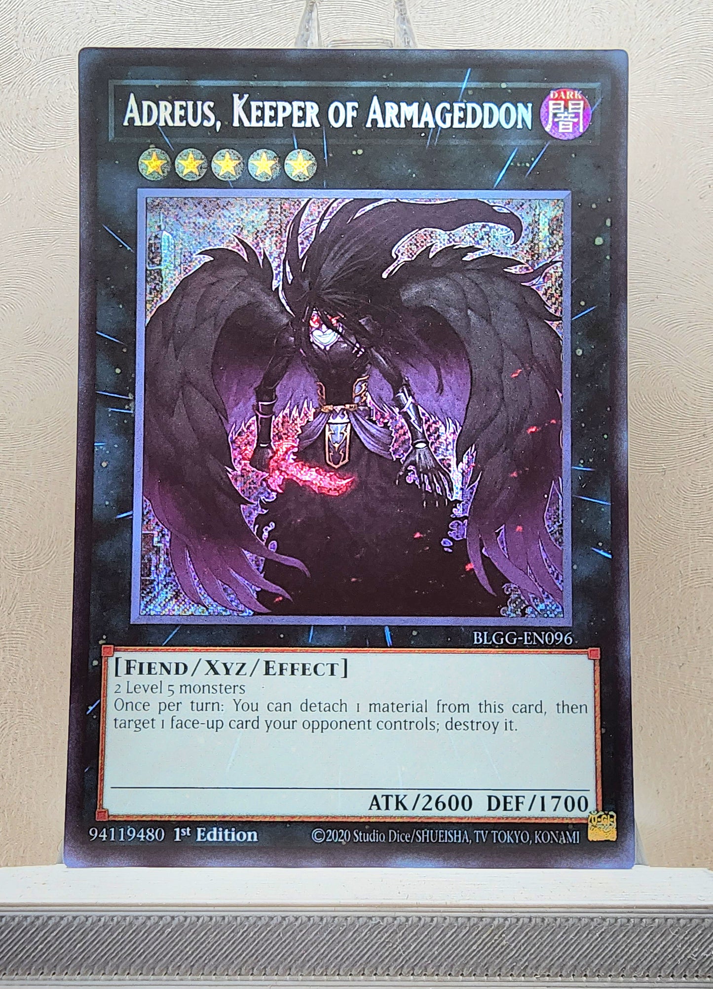 Yugioh! 1x Adreus, Keeper of Armageddon (BLGG - Secret Rare) 1st Edition