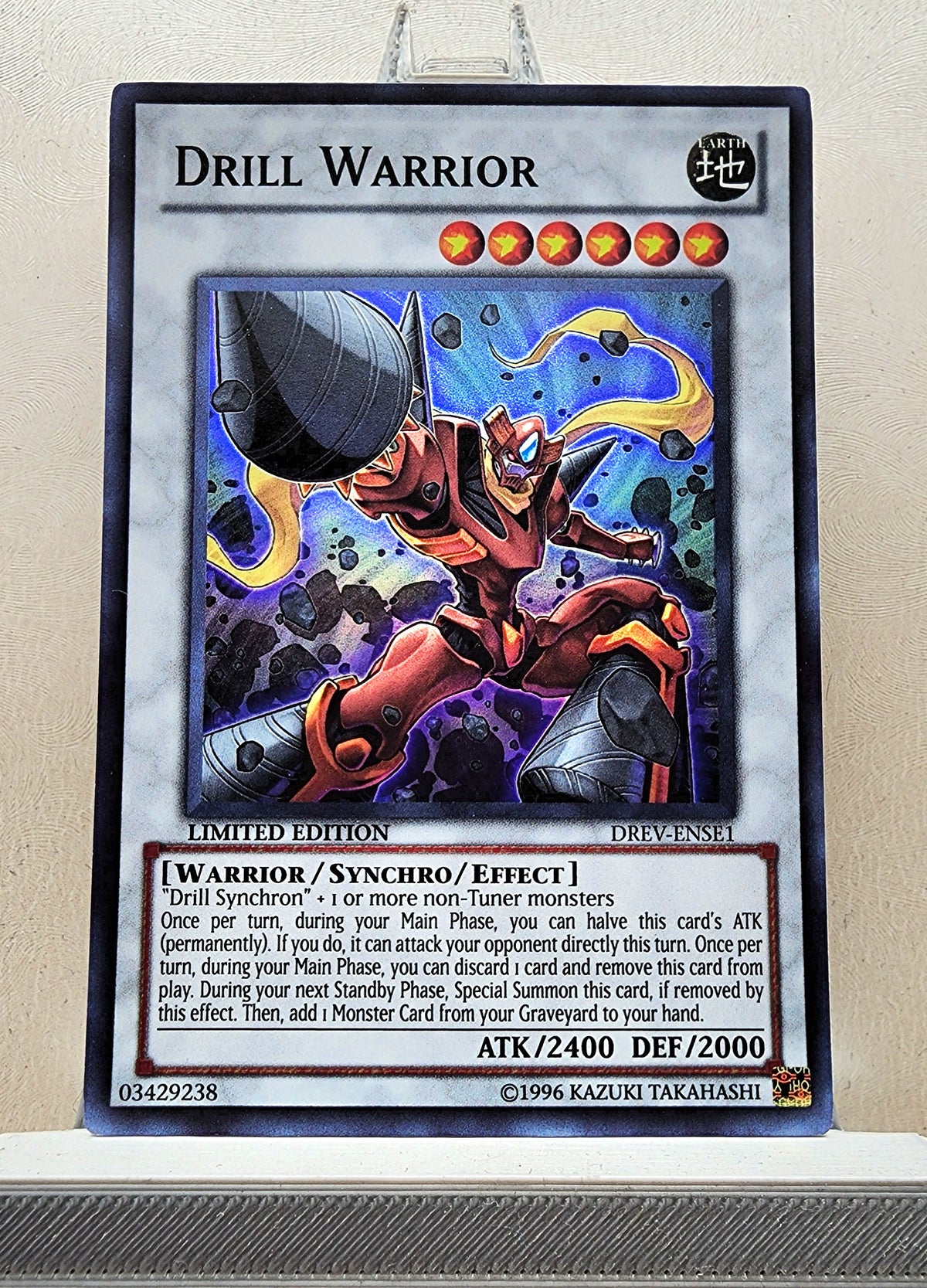 Yugioh! 1x Drill Warrior (DREV - Super Rare) Limited Edition