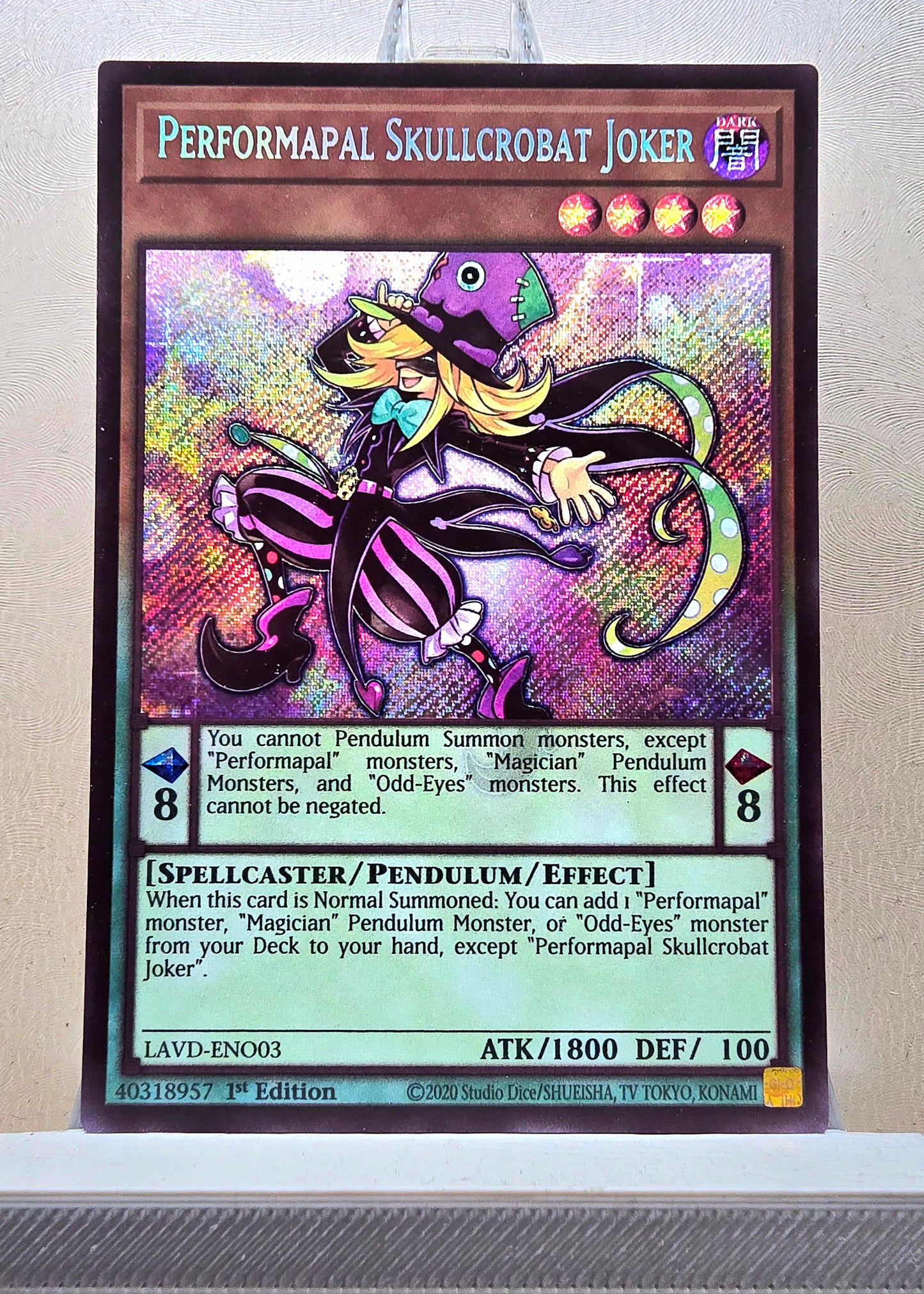 Yugioh! 1x Performapal Skullcrobat Joker (LAVD - Secret Rare) 1st Edition