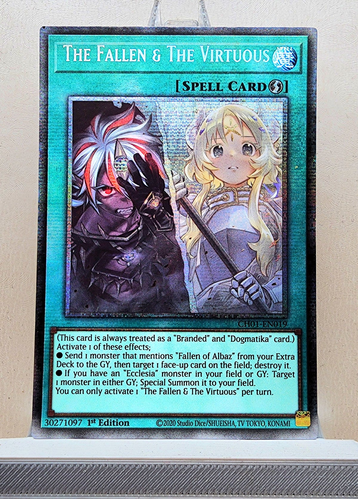 Yugioh! 1x The Fallen & The Virtuous (CH01 - Starlight Rare) 1st Edition