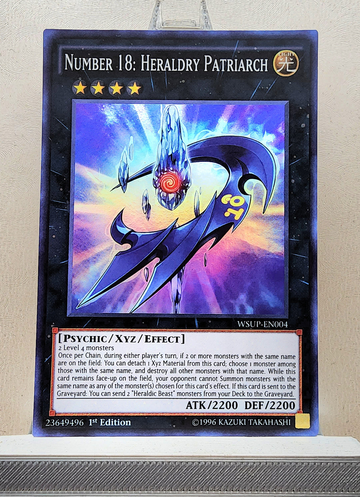 Yugioh! 1x Number 18: Heraldry Patriarch (WSUP - Super Rare) 1st Edition