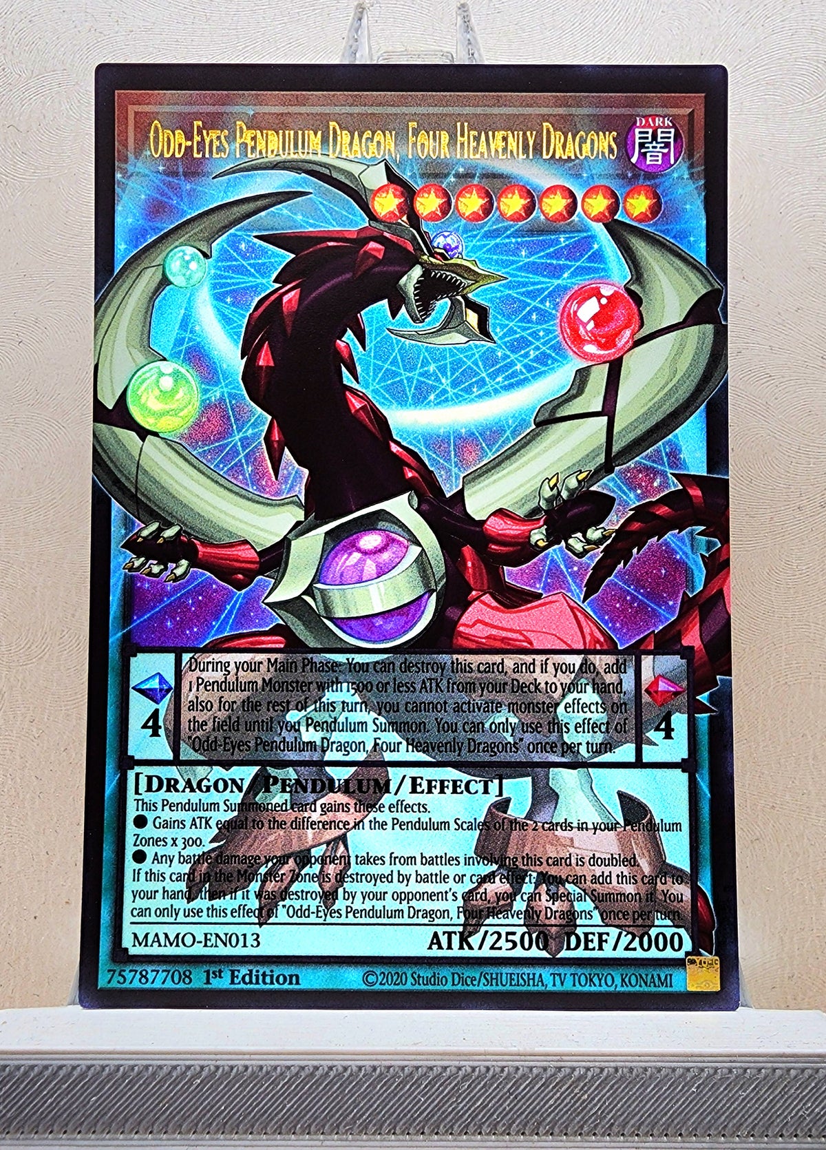 Yugioh! 1x Odd-Eyes Pendulum Dragon, Four Heavenly Dragons Extended Art (MAMO - Ultra Rare) 1st Edition