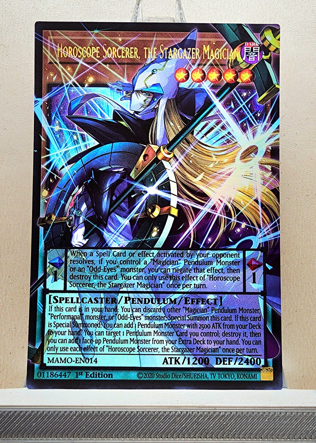 Yugioh! 1x Horoscope Sorcerer, the Stargazer Magician Extended Art (MAMO - Ultra Rare) 1st Edition