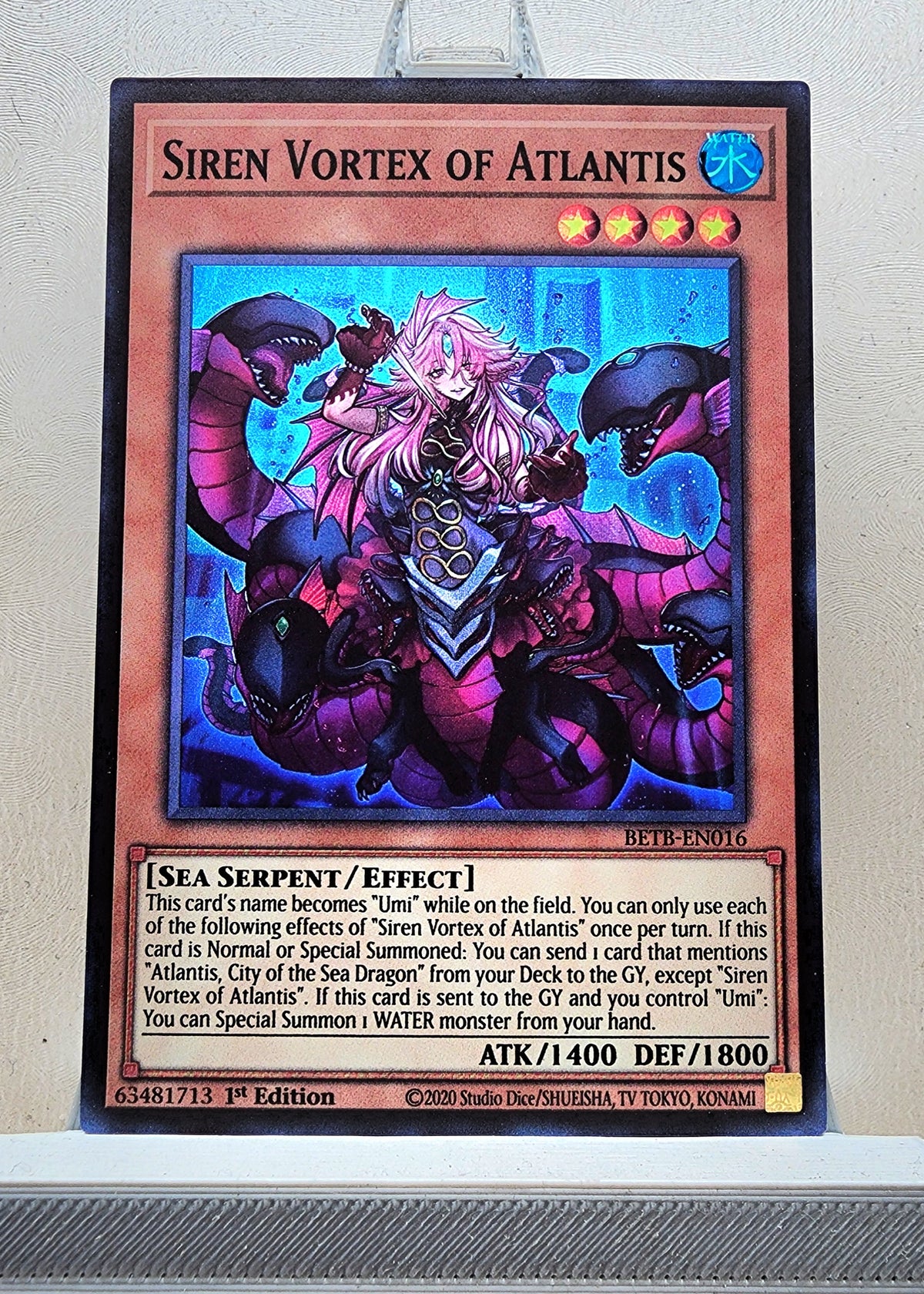 Yugioh! 1x Siren Vortex of Atlantis (BETB - Super Rare) 1st Edition