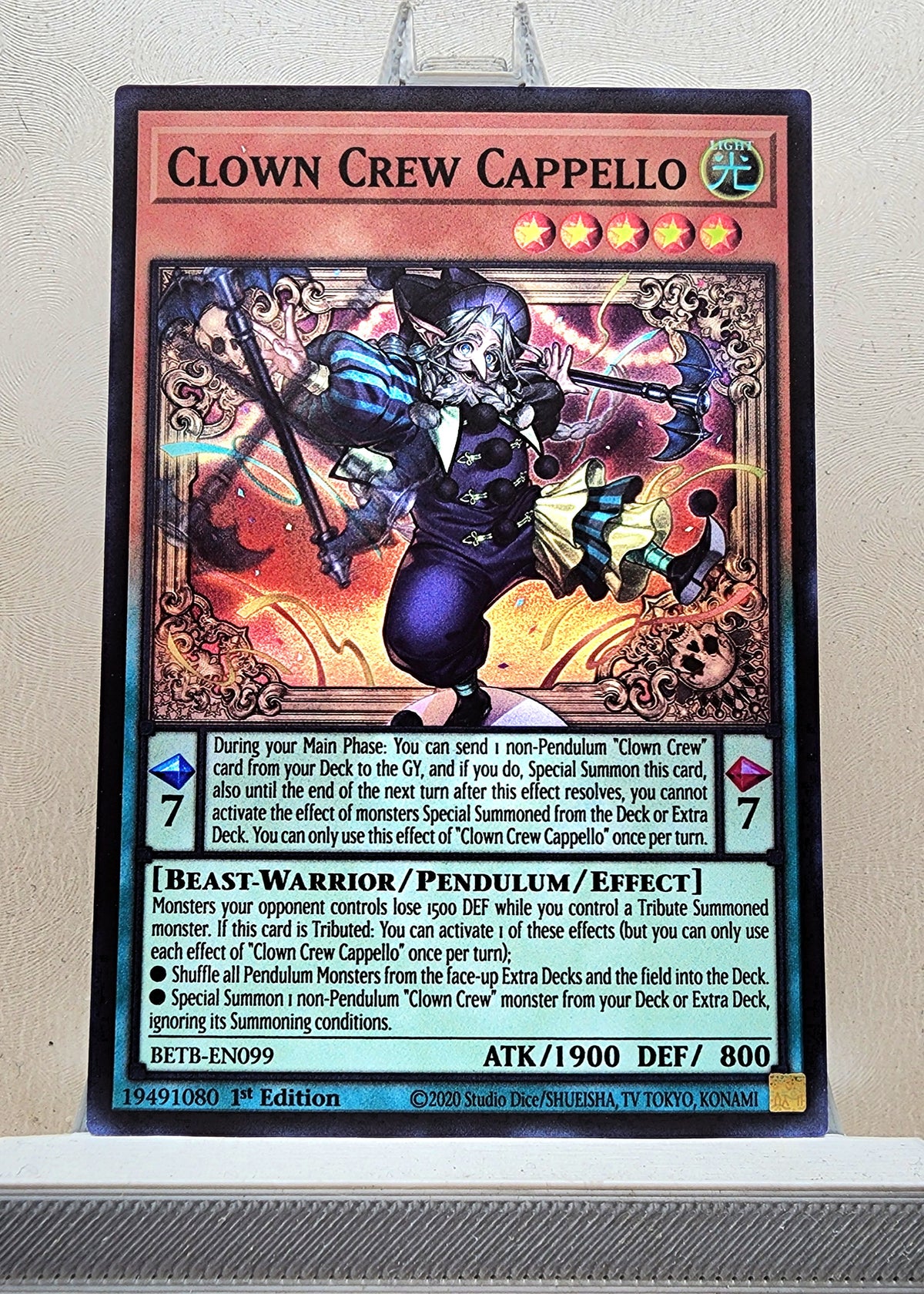 Yugioh! 1x Clown Crew Cappello (BETB - Super Rare) 1st Edition