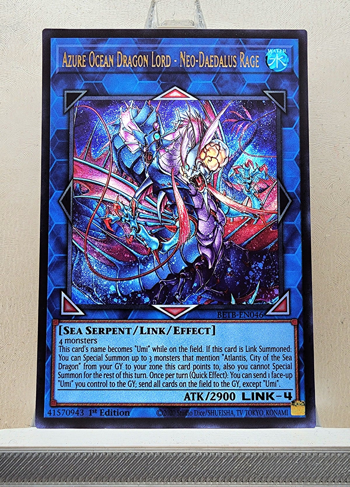 Yugioh! 1x Azure Ocean Dragon Lord - Neo-Daedalus Rage (BETB - Ultra Rare) 1st Edition
