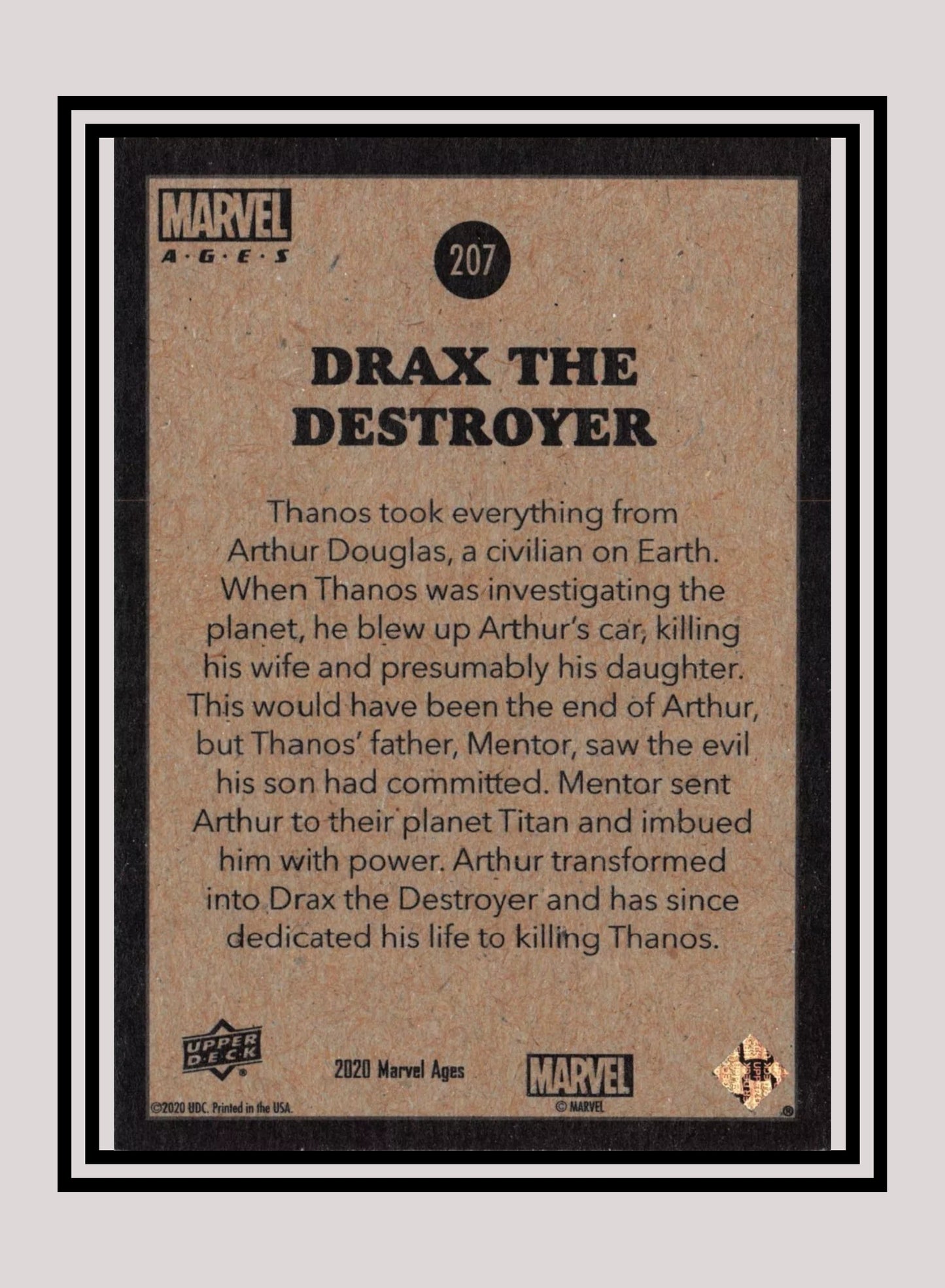 Marvel! 1x Drax The Destroyer - Base (#207 - 2020 Upper Deck Marvel Ages)