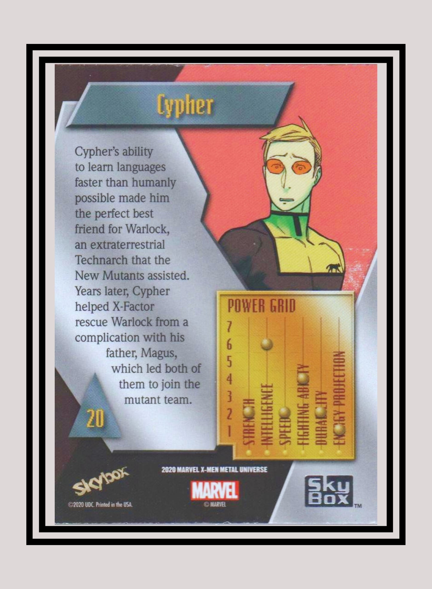 Marvel! 1x Cypher - Base Low Series (#020 - 2021 Upper Deck X-Men Metal Universe)