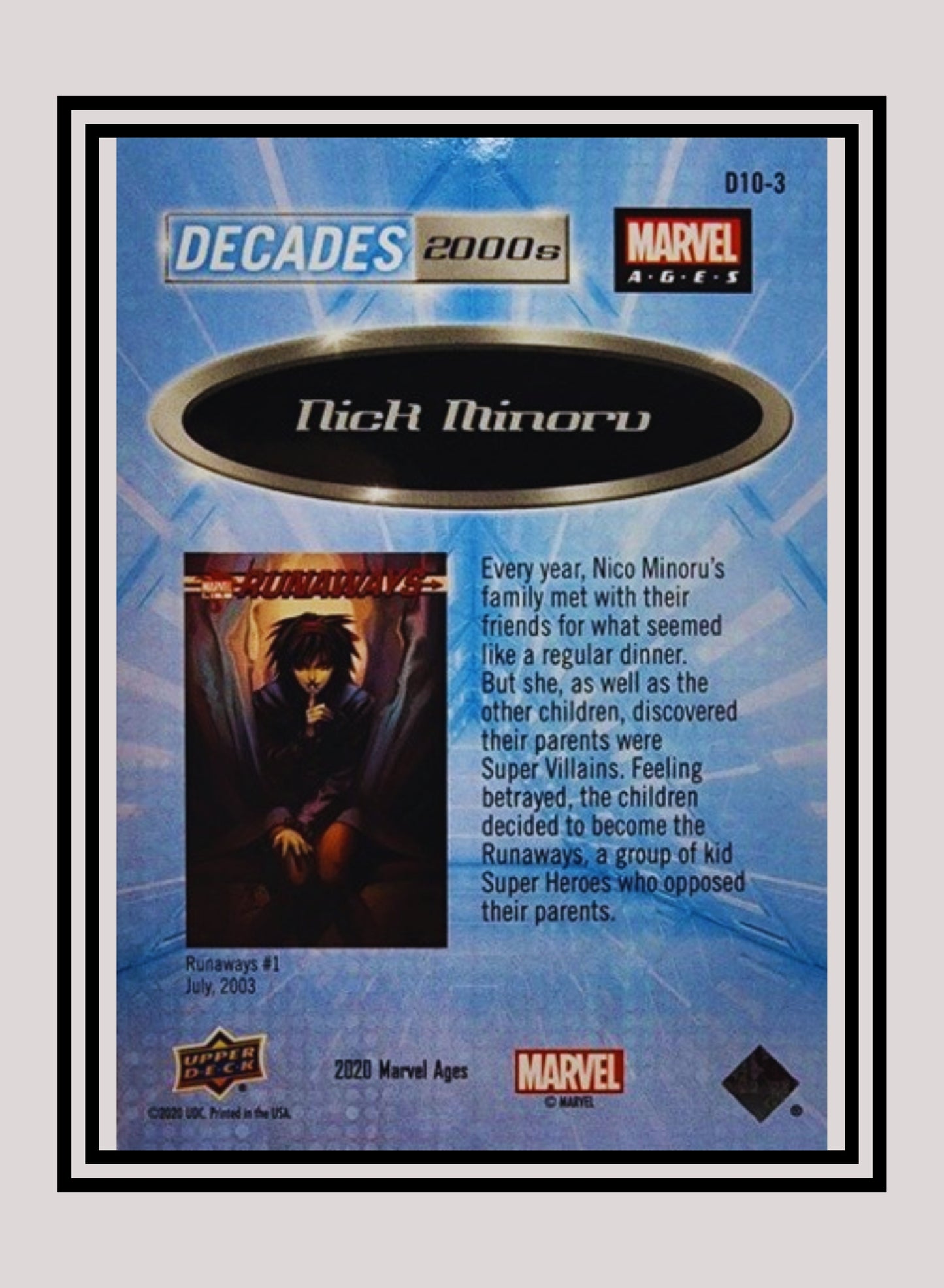 Marvel! 1x Nico Minoru - Prism Refractor Decades 2000 (D10-3 - 2020 Upper Deck Marvel Ages)