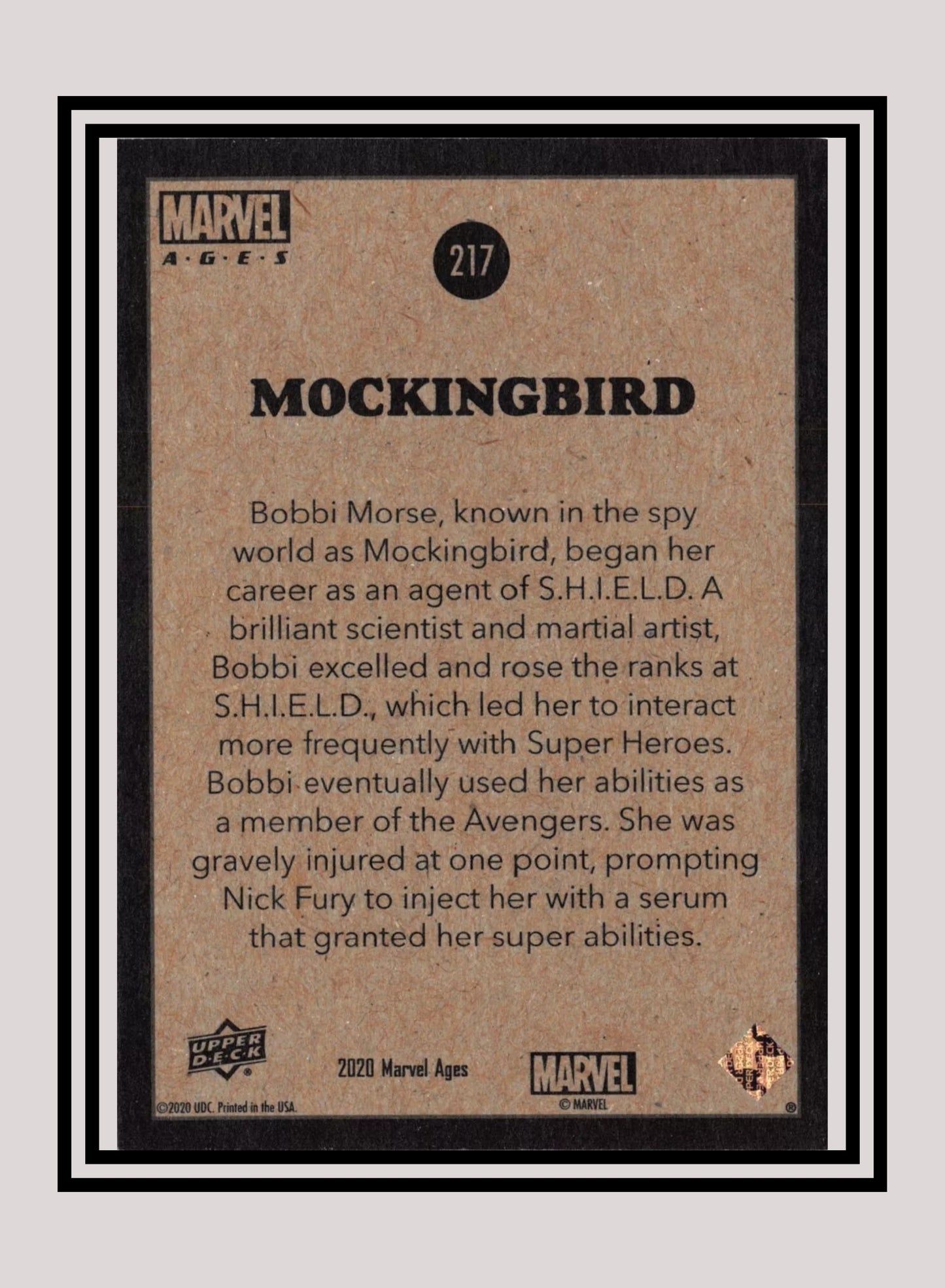 Marvel! 1x Mockingbird - Base (#217 - 2020 Upper Deck Marvel Ages)