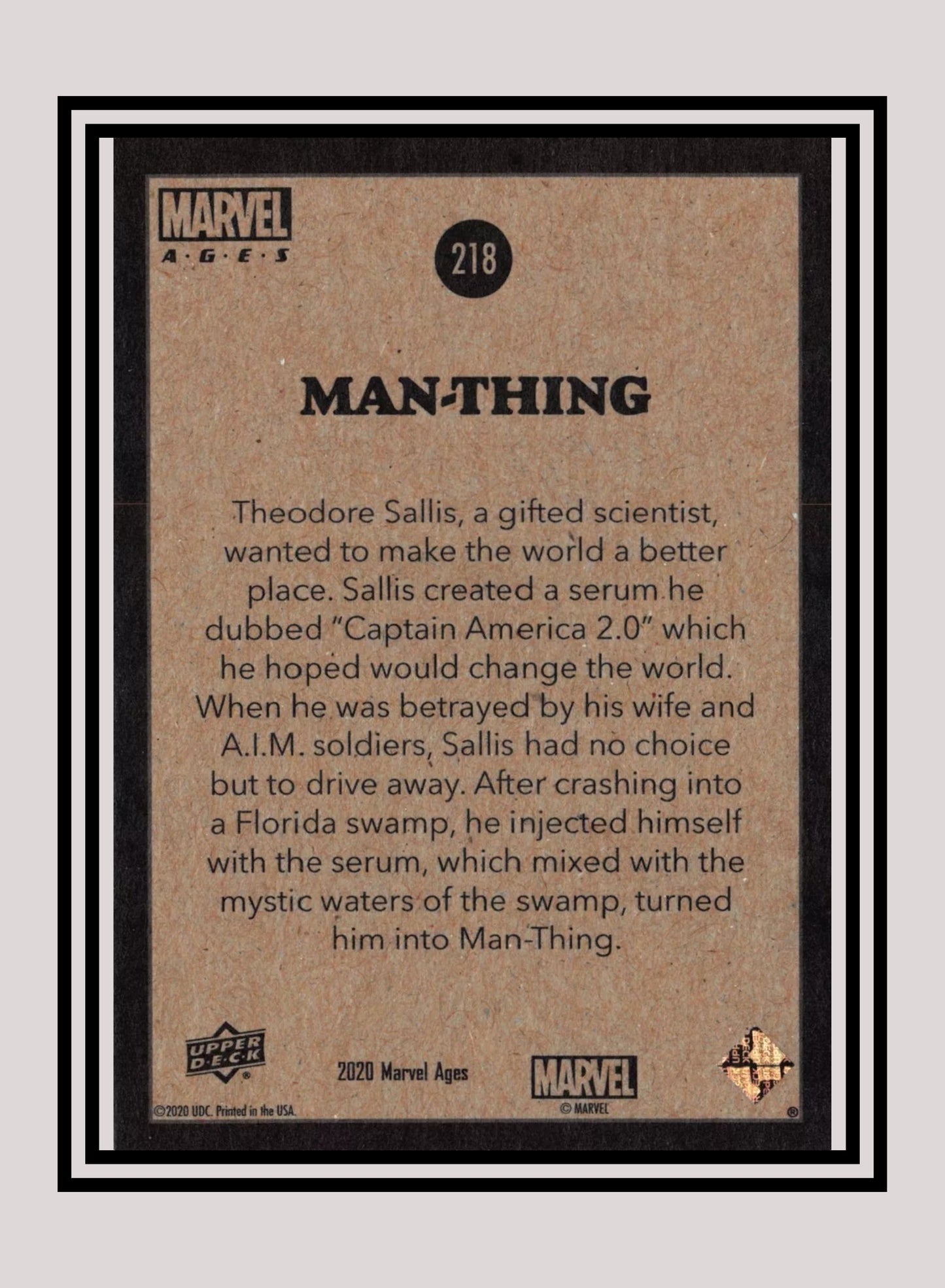Marvel! 1x Man-Thing - Base (#218 - 2020 Upper Deck Marvel Ages)