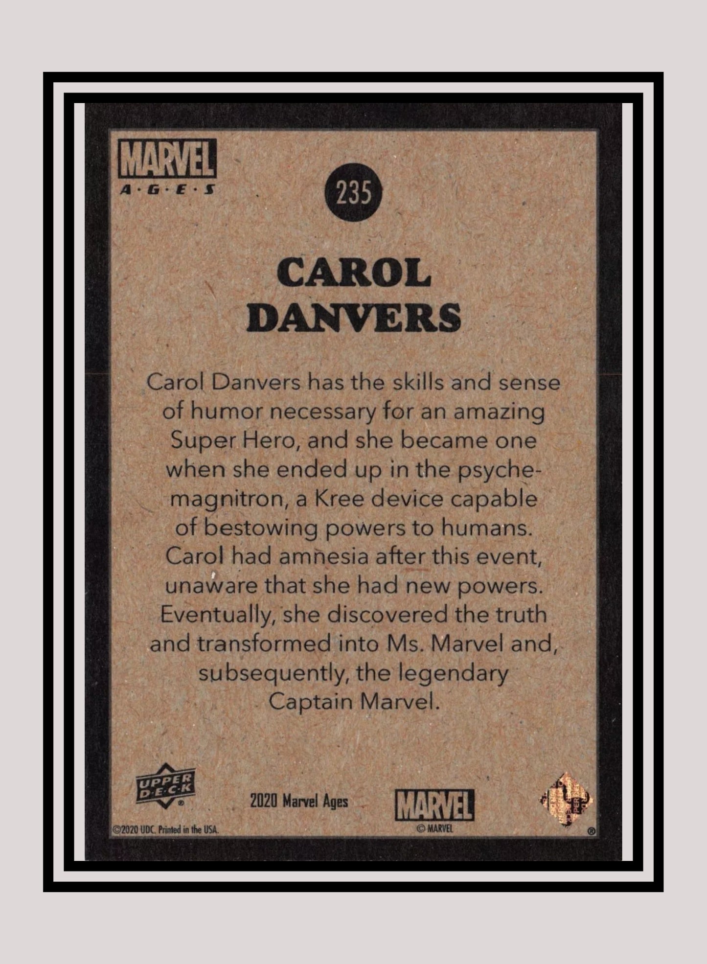Marvel! 1x Carol Danvers - Base (#235 - 2020 Upper Deck Marvel Ages)