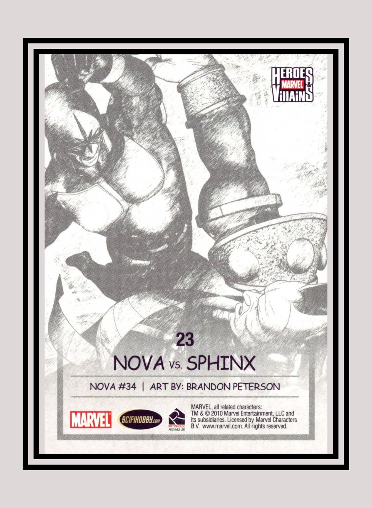 Marvel! 1x Nova vs. Sphinx - Base (#23 - 2010 Rittenhouse Marvel Heroes & Villains)