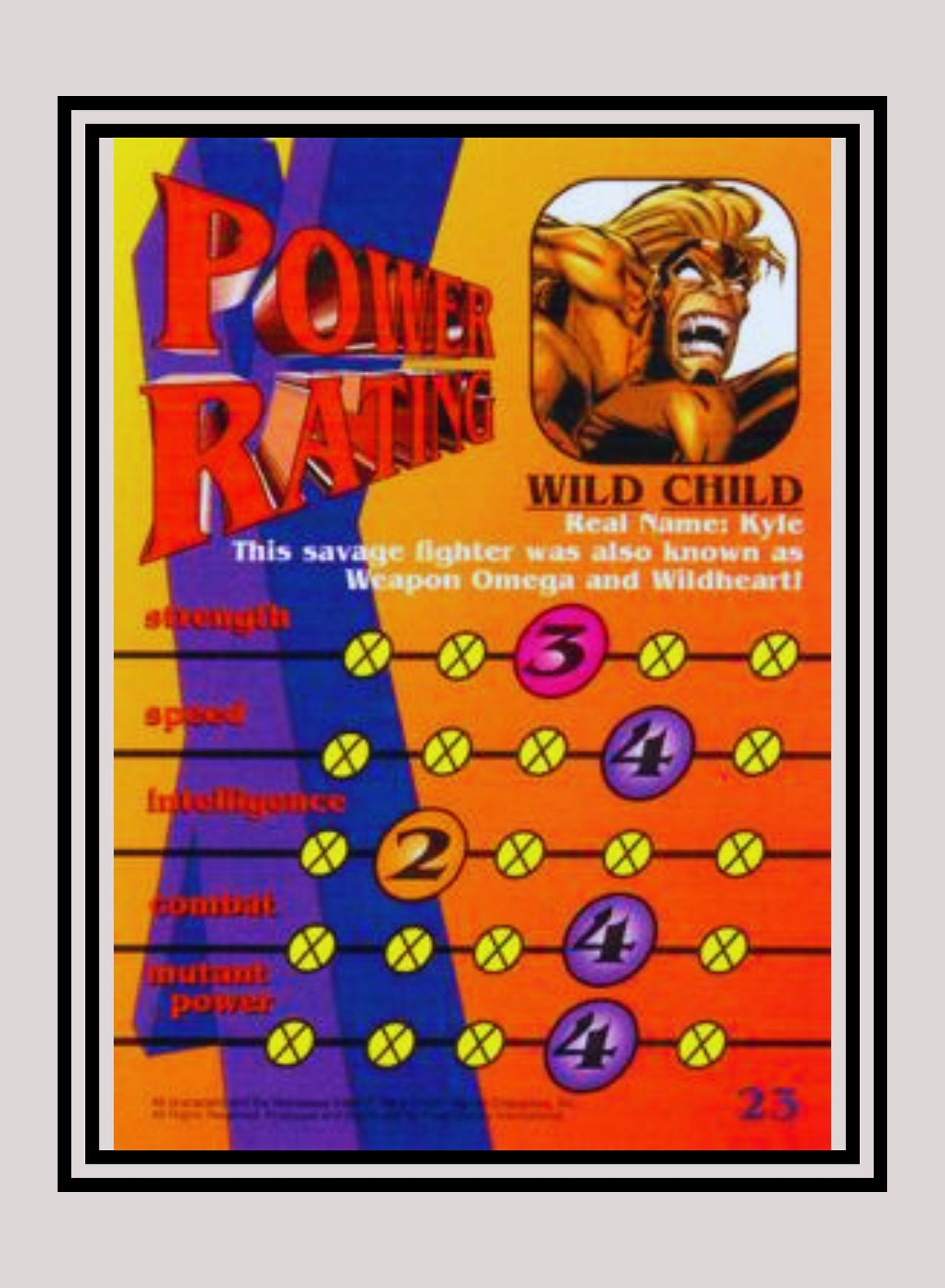 Marvel! 1x Wild Child - Base (#23 - 1997 Fleer X-Men International)