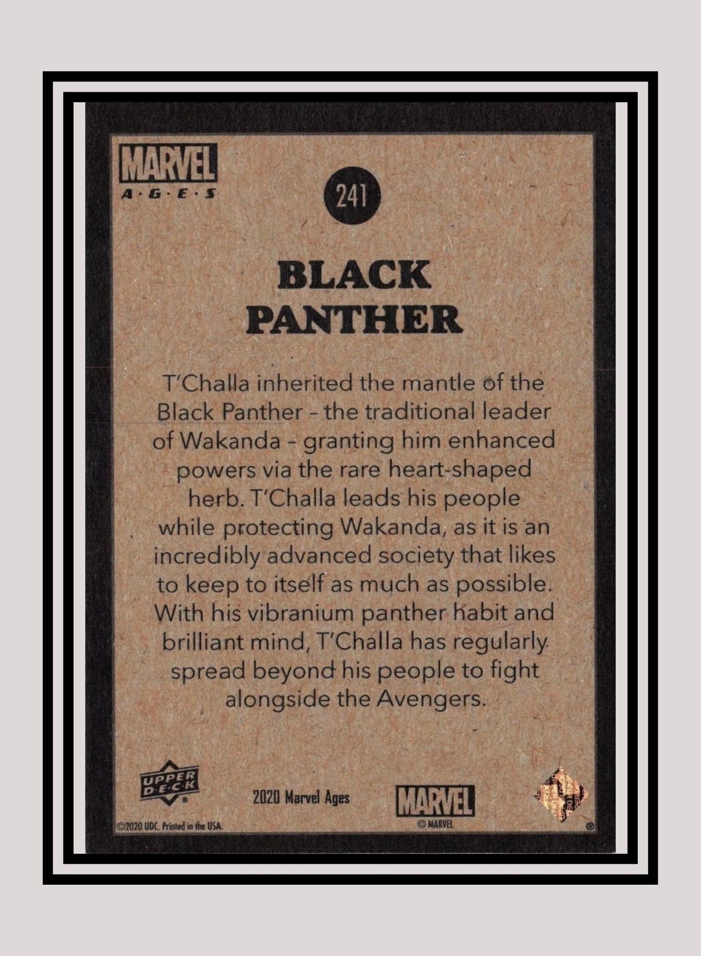 Marvel! 1x Black Panther - Base (#241 - 2020 Upper Deck Marvel Ages)