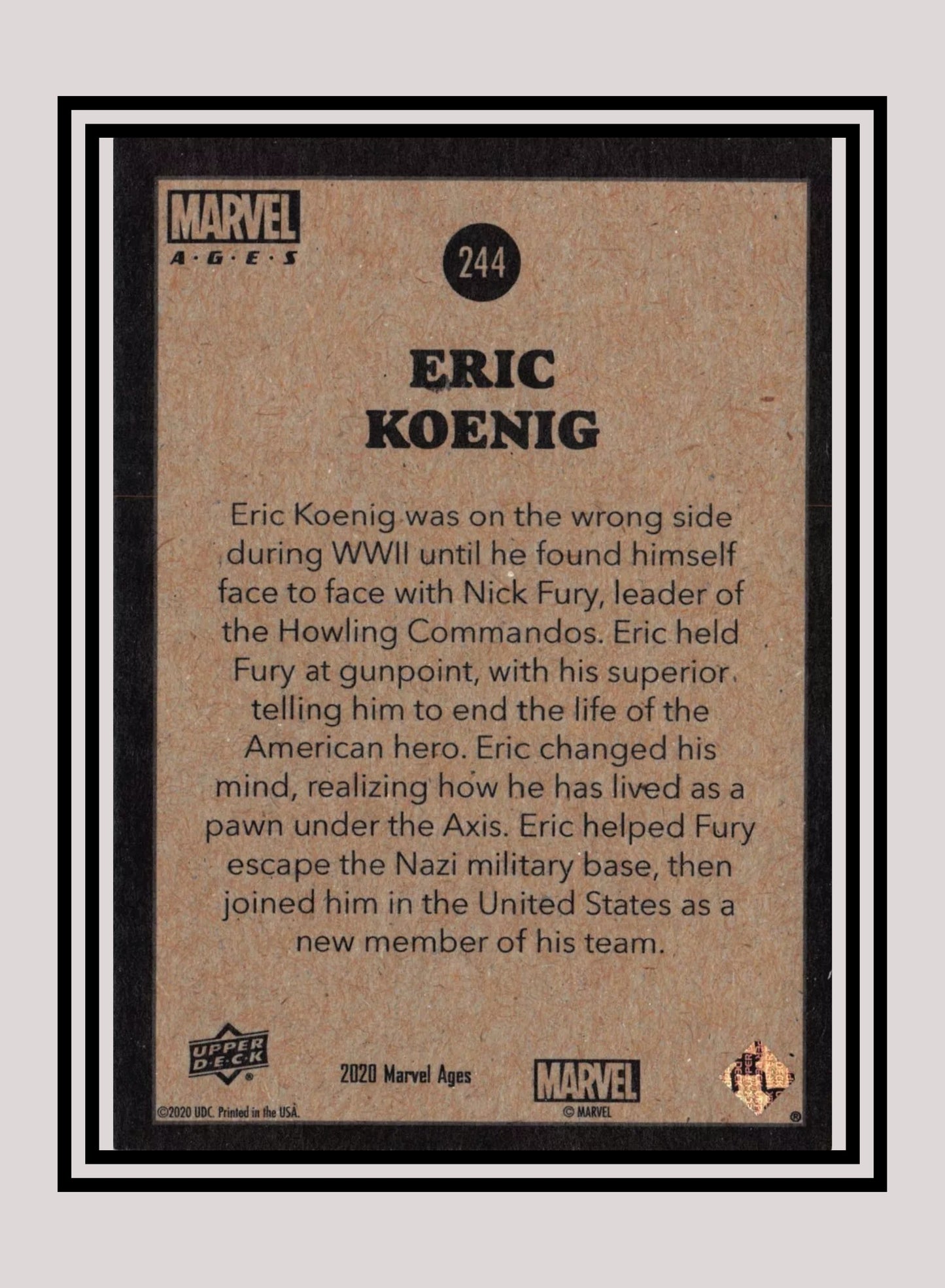 Marvel! 1x Eric Koenig - Base (#244 - 2020 Upper Deck Marvel Ages)