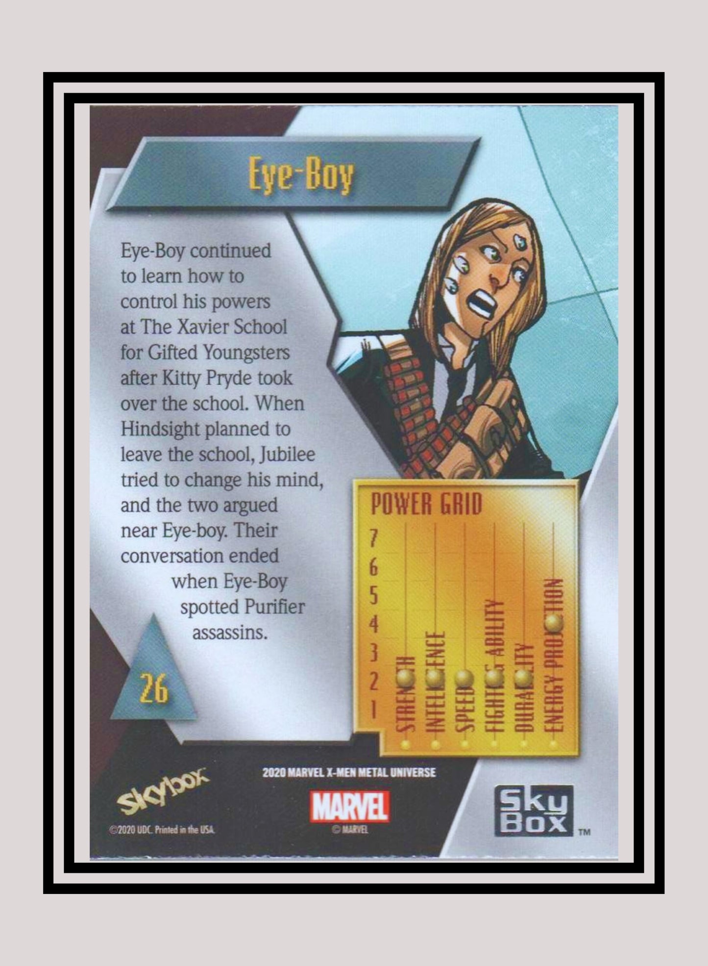 Marvel! 1x Eye Boy - Base Low Series (#026 - 2021 Upper Deck X-Men Metal Universe)