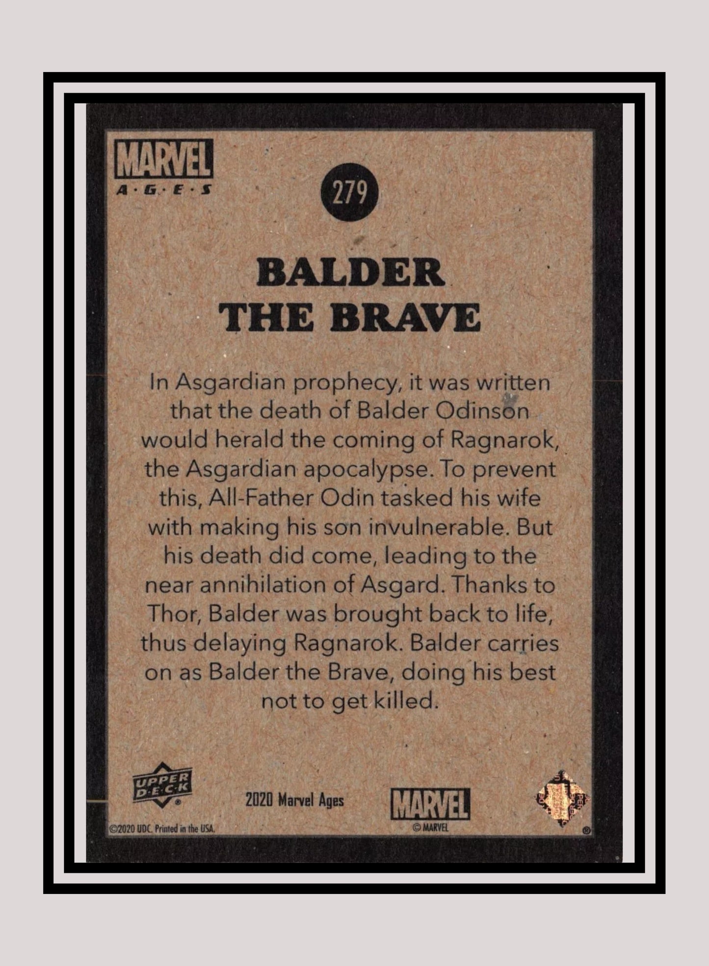 Marvel! 1x Balder The Brave - Base (#279 - 2020 Upper Deck Marvel Ages)