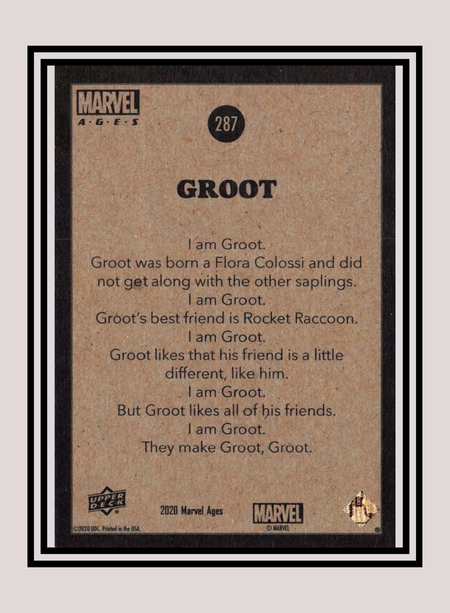 Marvel! 1x Groot - Base (#287 - 2020 Upper Deck Marvel Ages)
